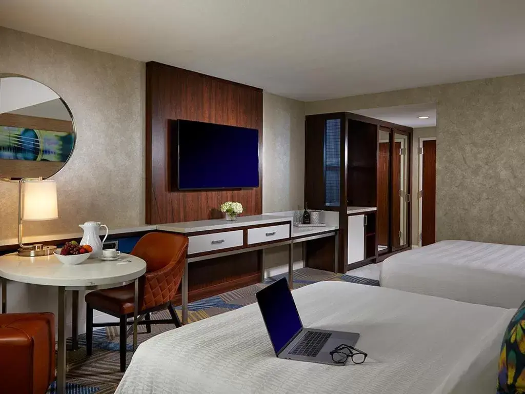 Bed, TV/Entertainment Center in Hard Rock Hotel & Casino Atlantic City