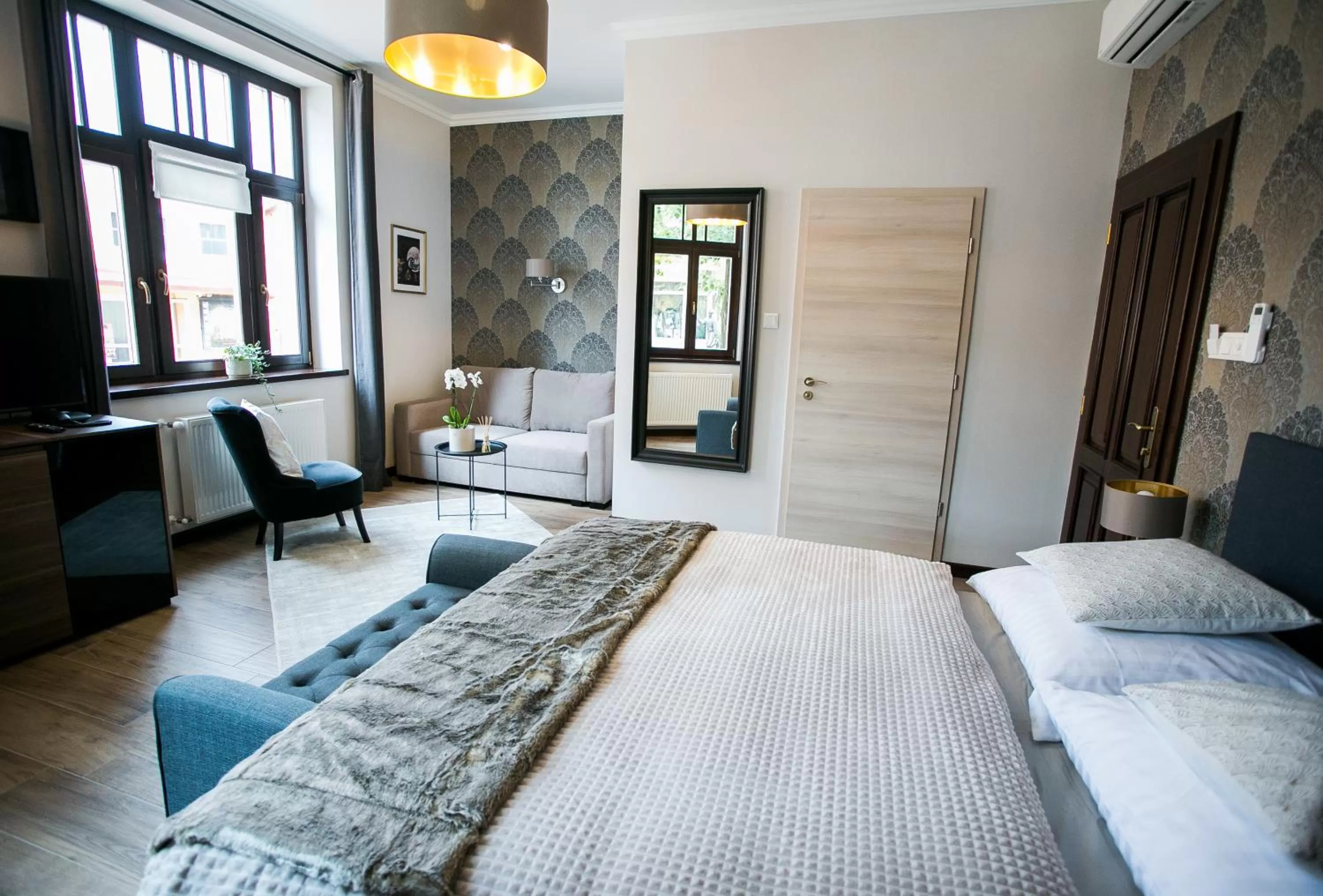 Living room, Bed in Chicago Vendégház