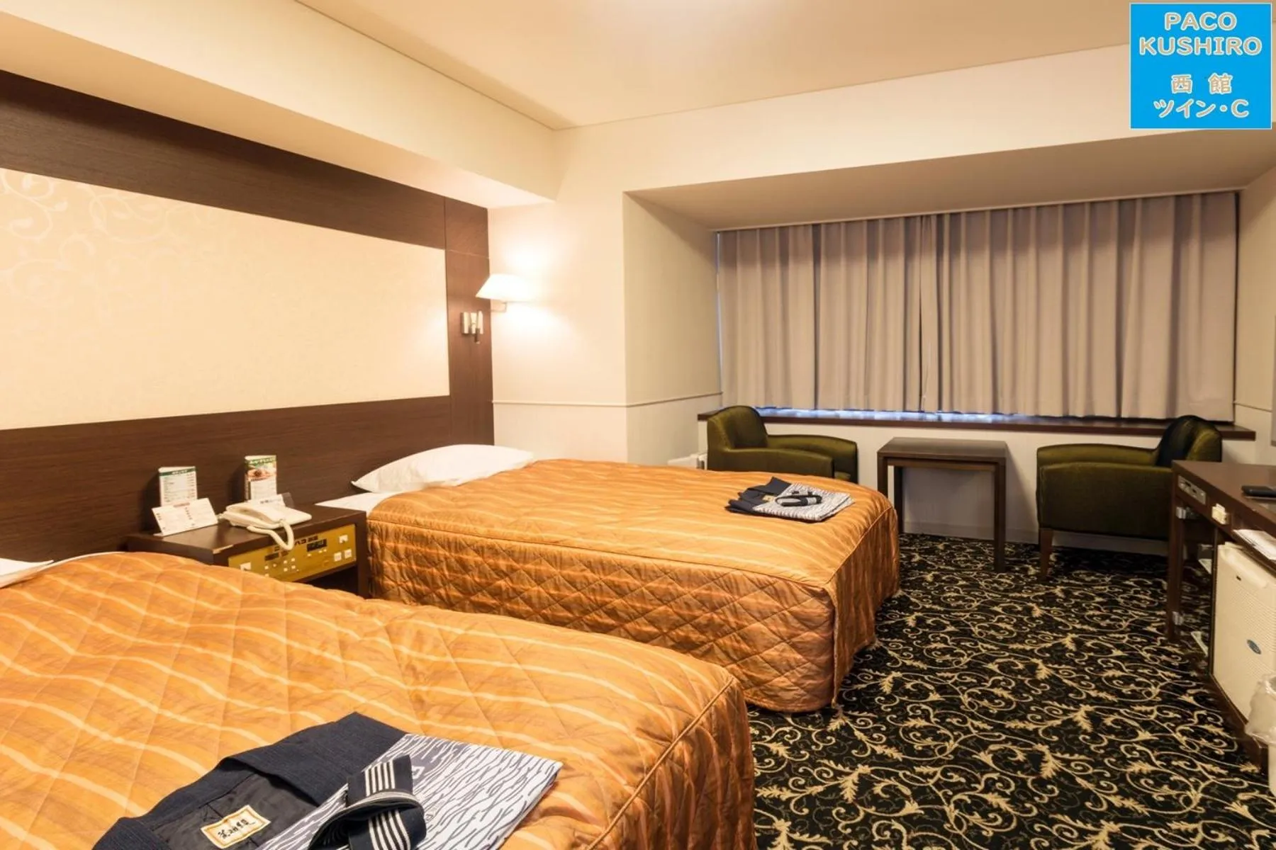 Bed in Hotel Paco Kushiro