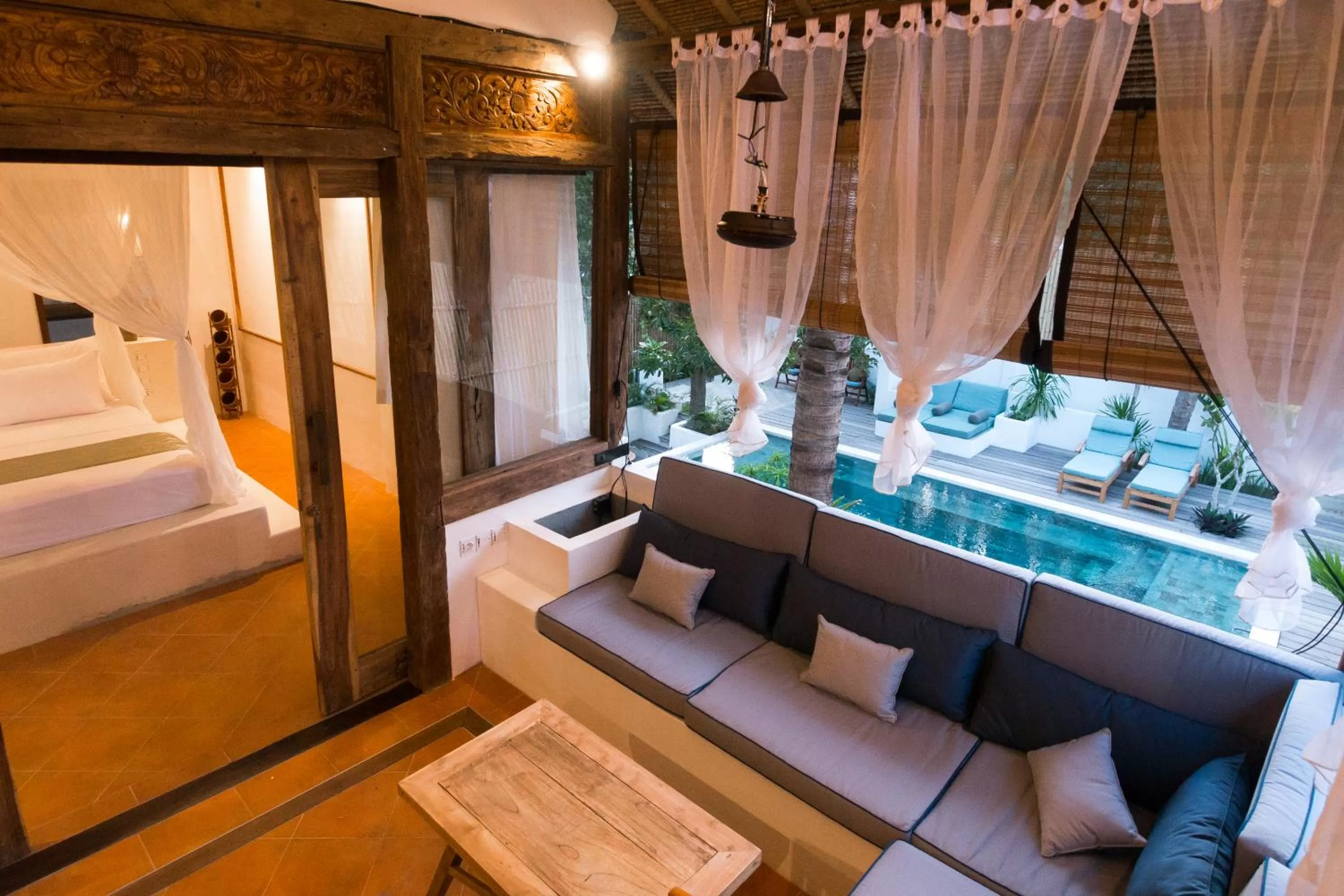 Balcony/Terrace, Bed in The Mandana Villa Gili Air