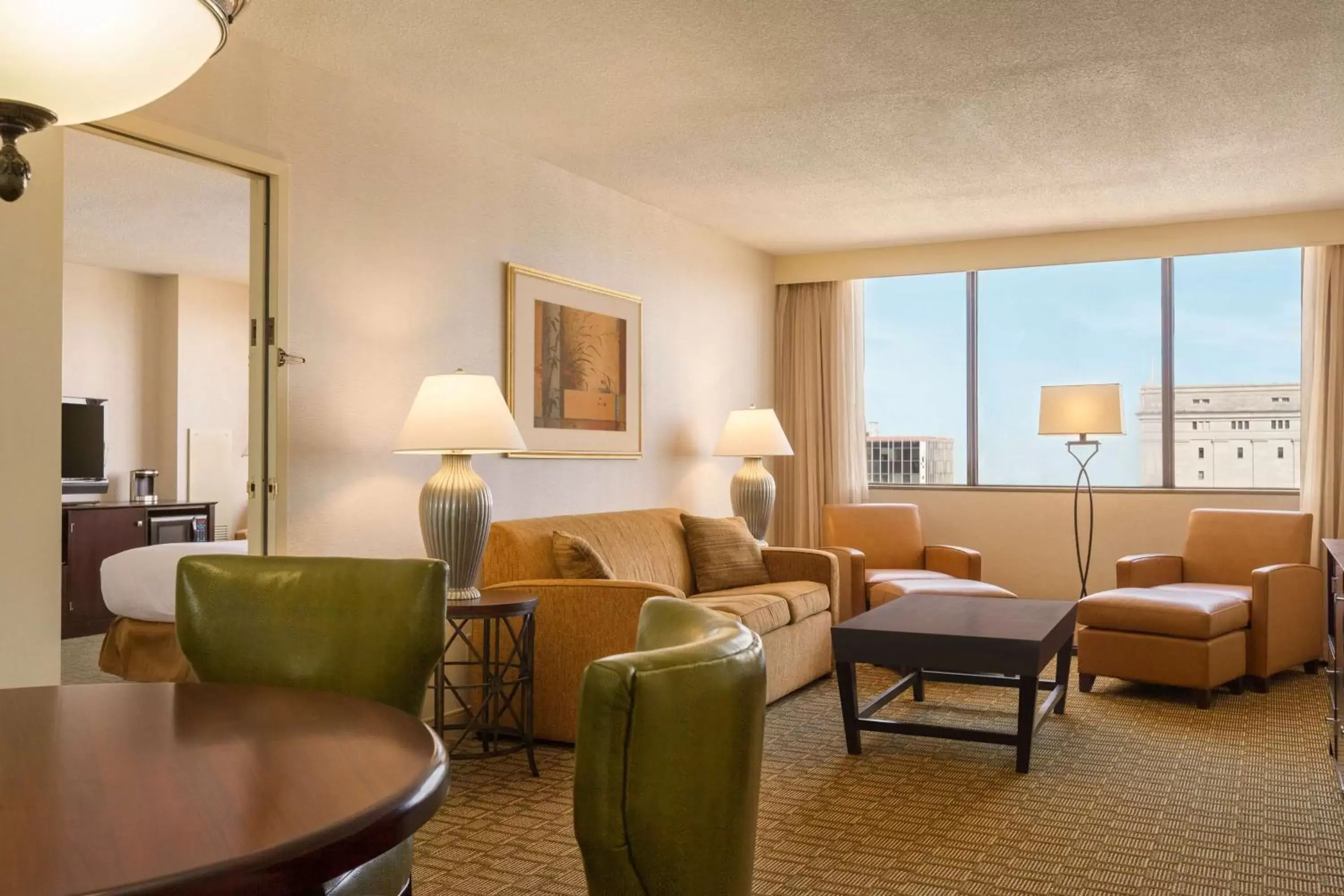 Living room, Seating Area in Hilton Fort Wayne at the Grand Wayne Convention Center