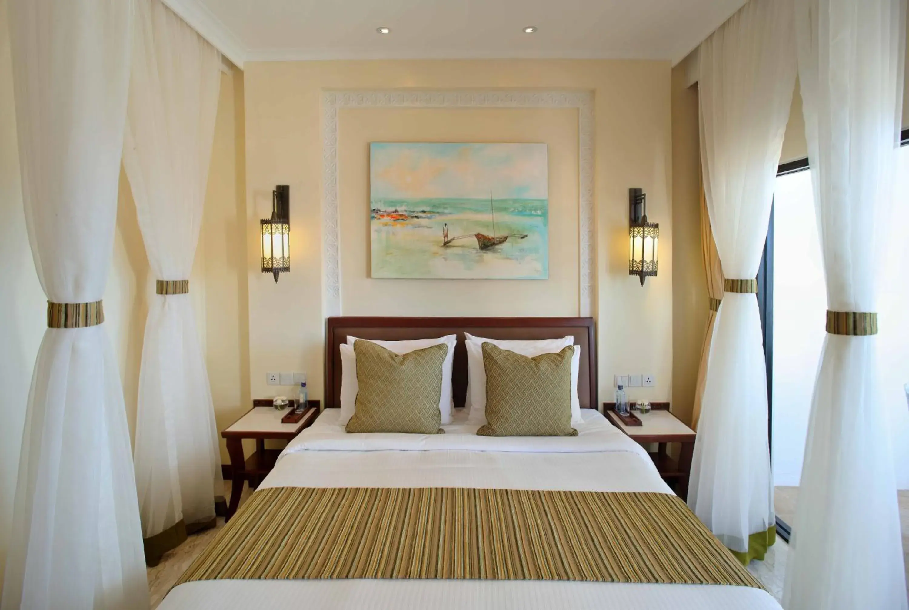 Bed in Sarova Whitesands Beach Resort & Spa