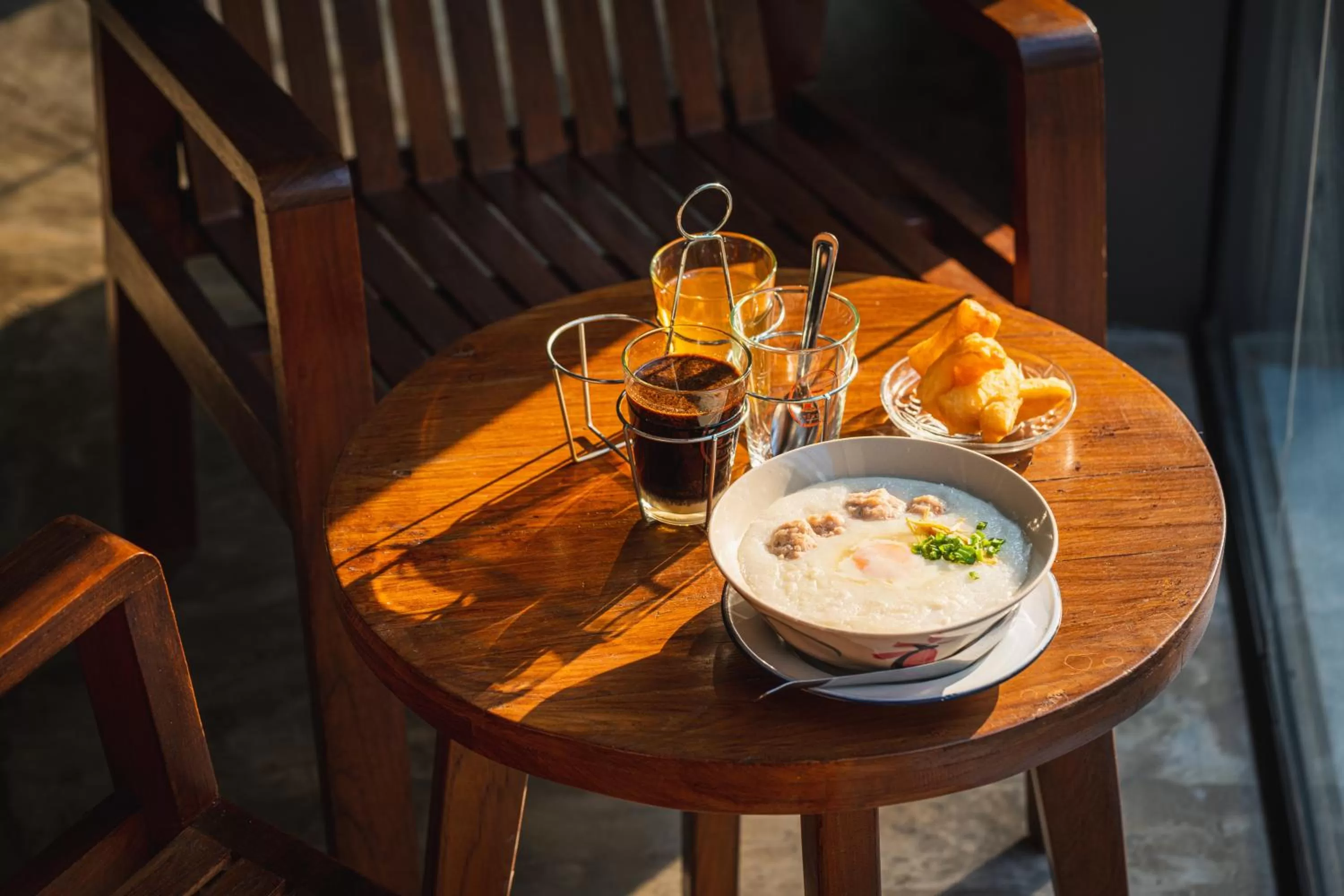 Asian breakfast in VIX Bangkok at Victory Monument