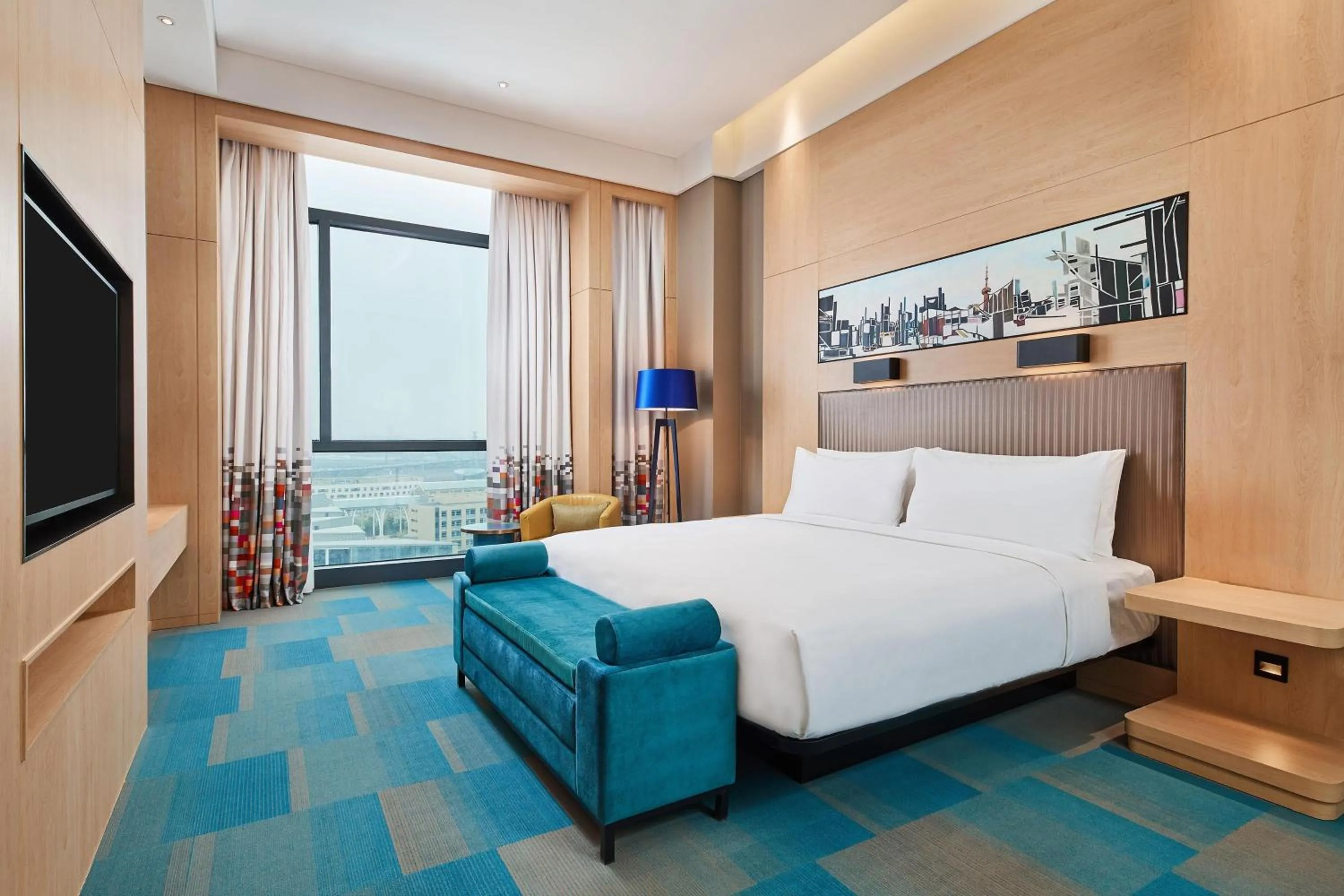 Photo of the whole room, Bed in Aloft Shanghai Zhangjiang Haike