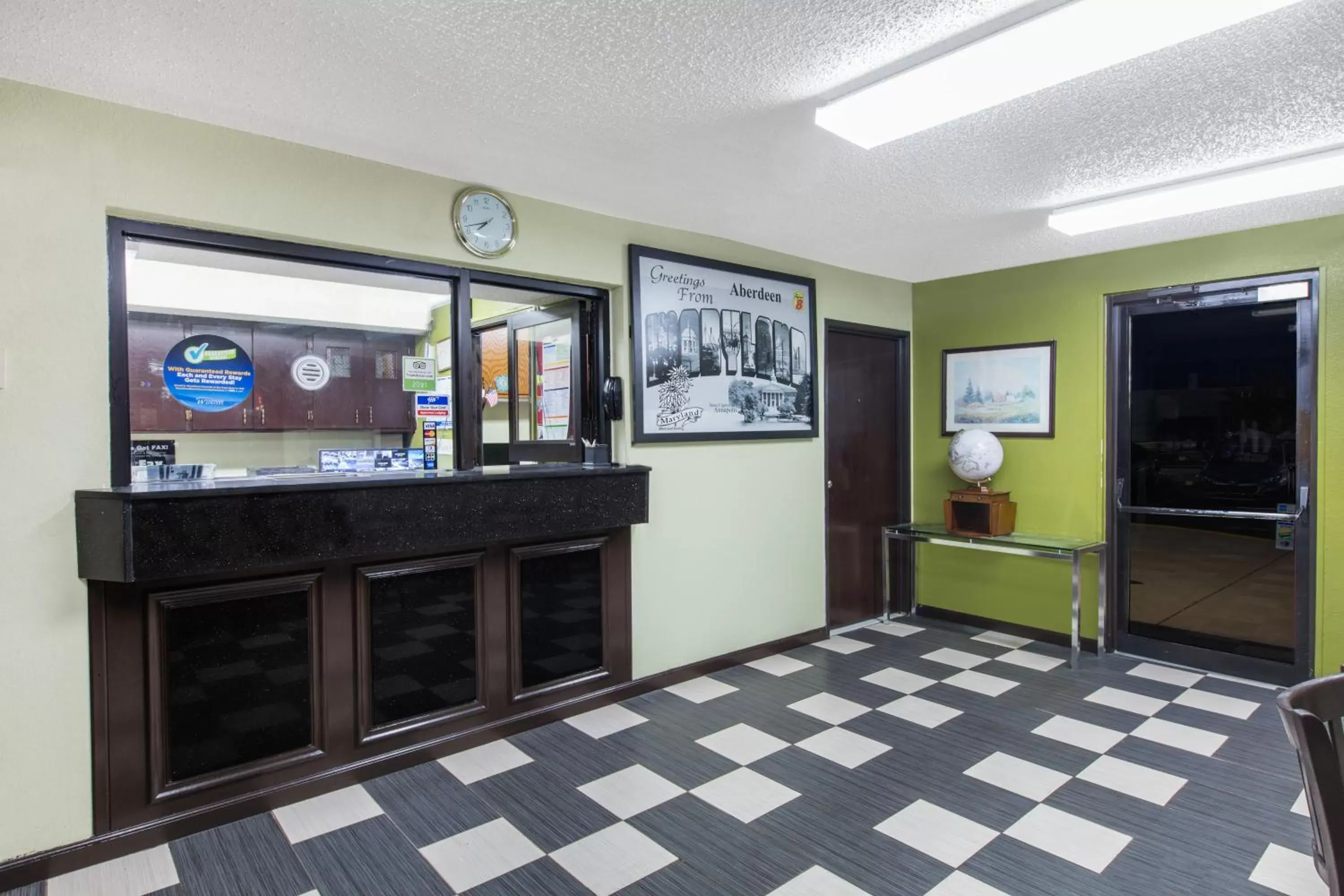 Lobby or reception in Super 8 by Wyndham Aberdeen MD Lobby or reception in Super 8 by Wyndham Aberdeen MD