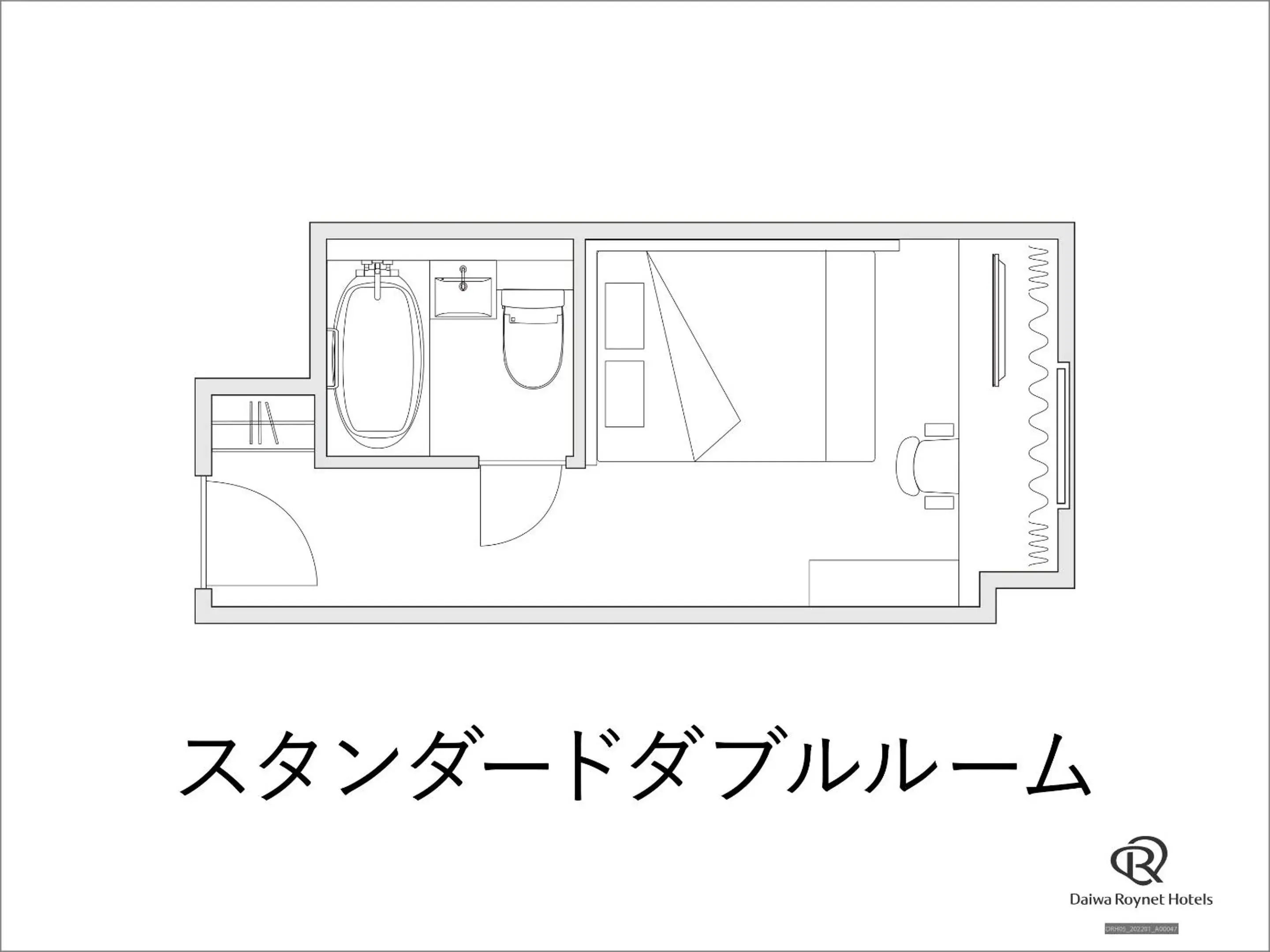 Photo of the whole room, Floor Plan in Daiwa Roynet Hotel Kyoto Ekimae PREMIER - former Daiwa Roynet Hotel Kyoto Ekimae