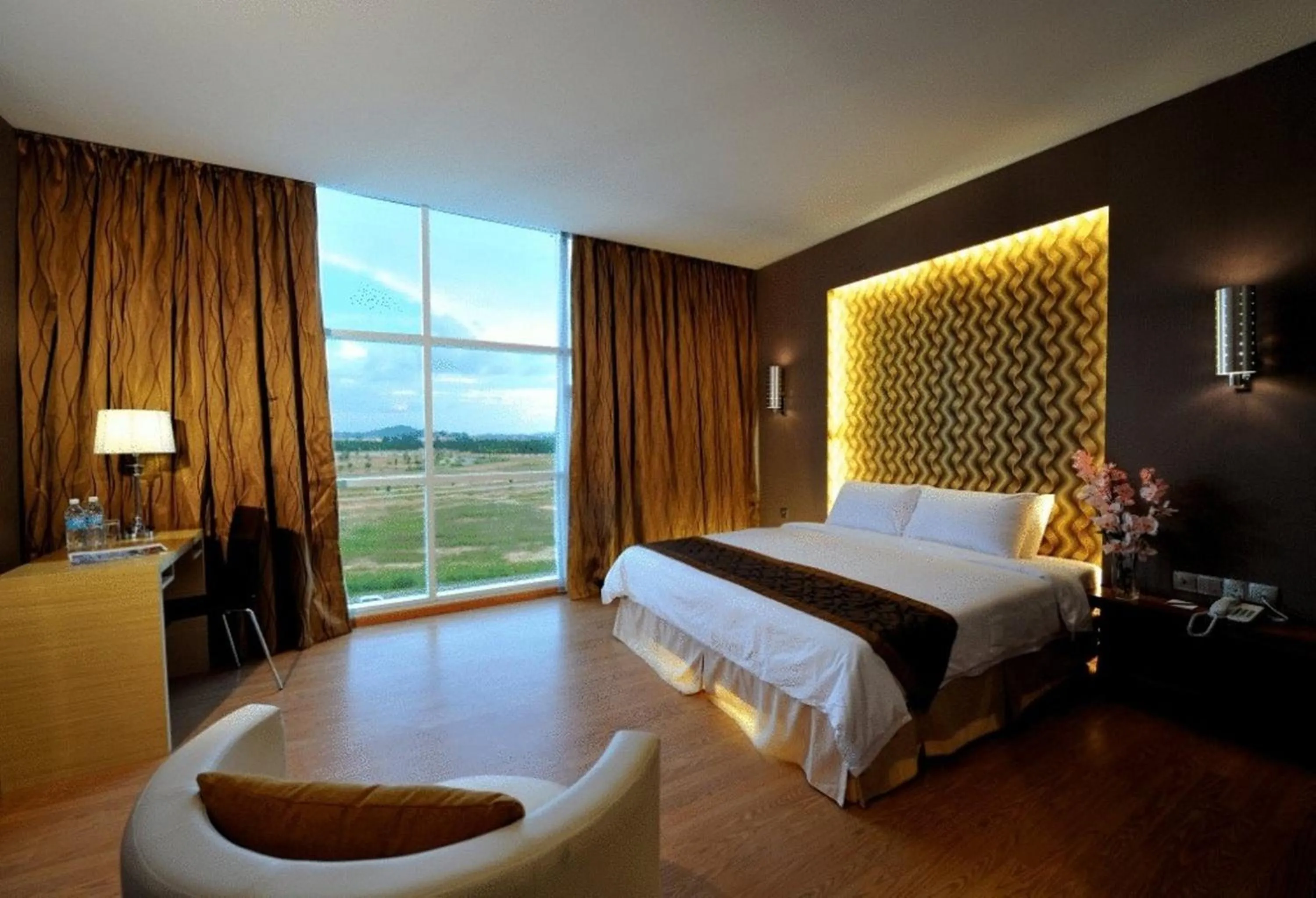 View (from property/room), Bed in Courtyard Hotel 1Borneo