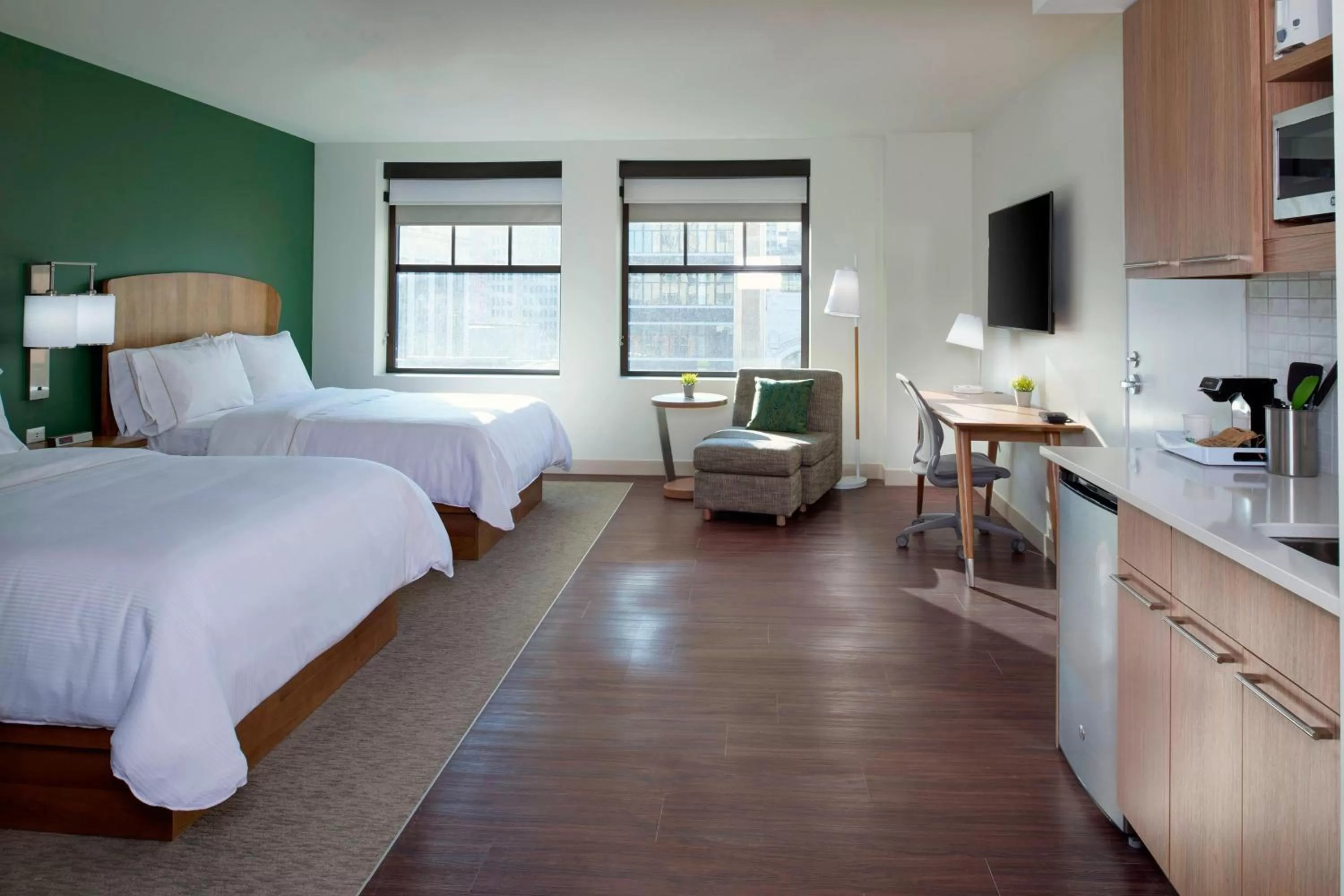 Photo of the whole room, Bed in Element Detroit at the Metropolitan