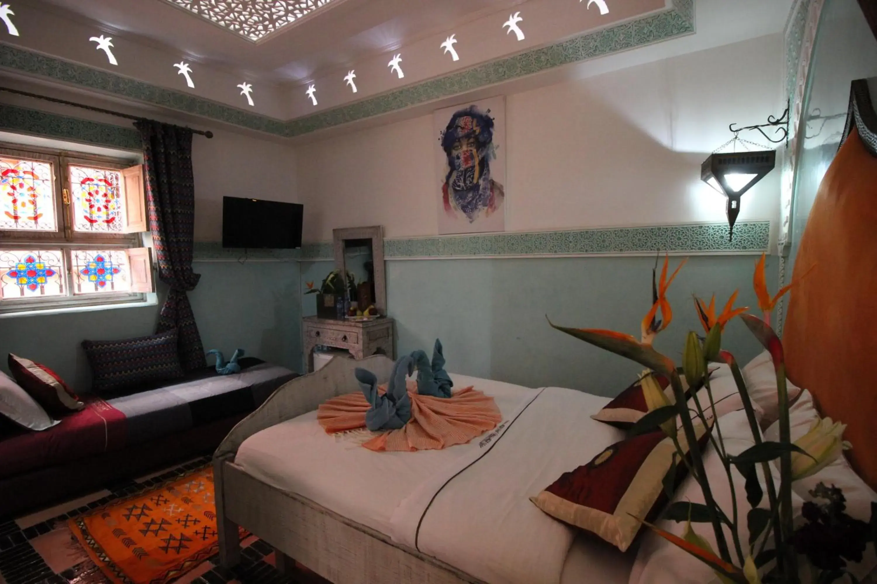 Bed in Riad Eloise