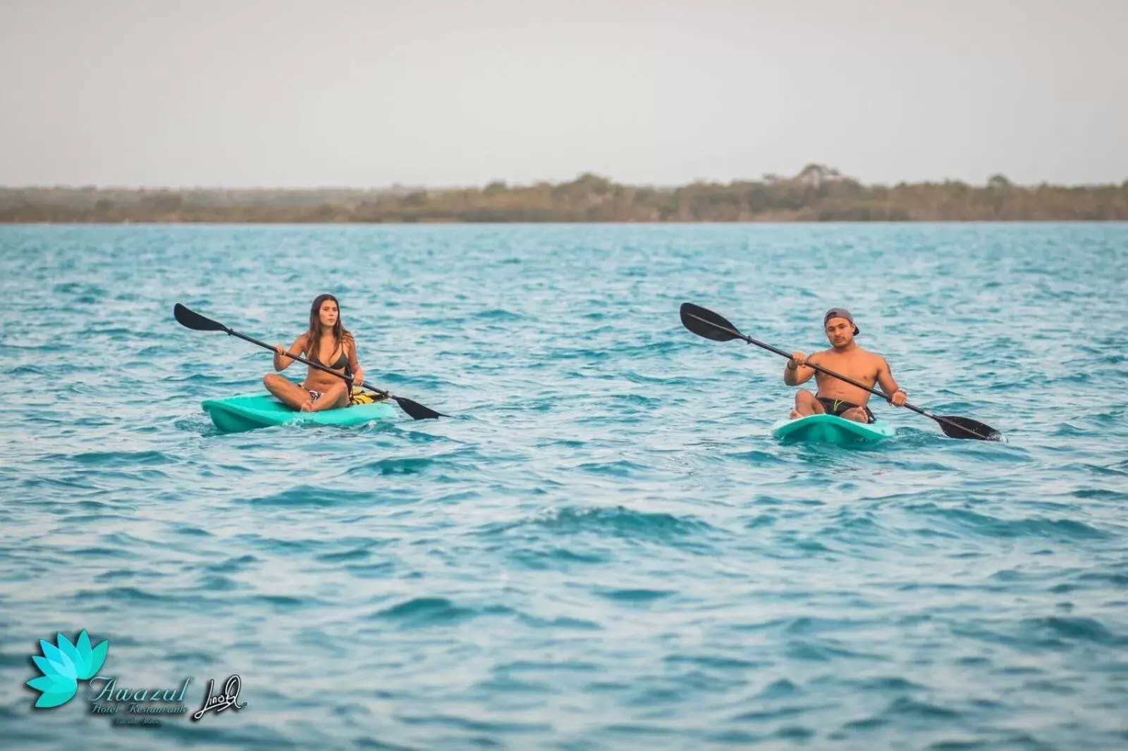 Canoeing in Hotel Awazul Bacalar