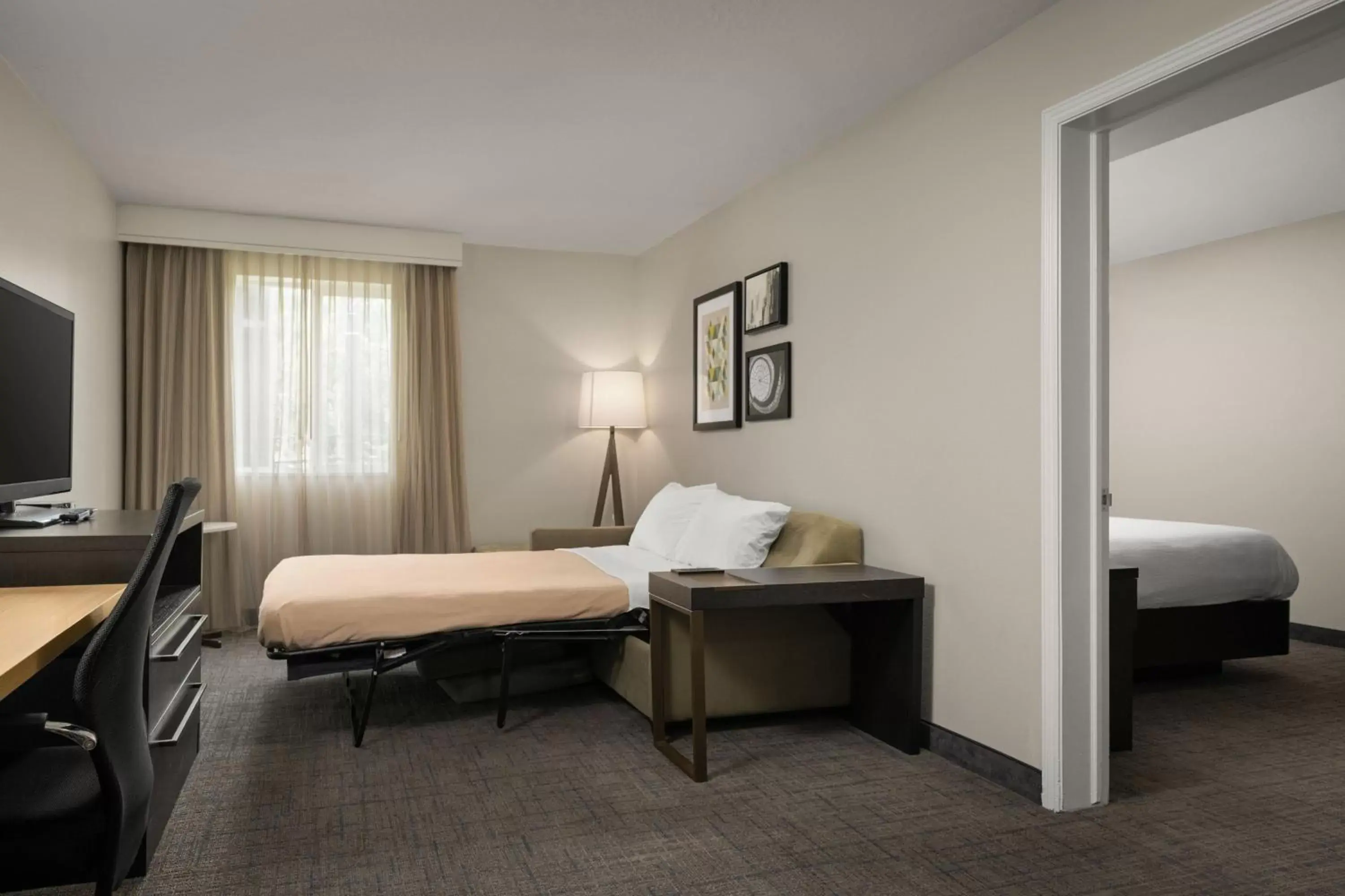 Living room, Bed in Residence Inn by Marriott Salt Lake City Downtown