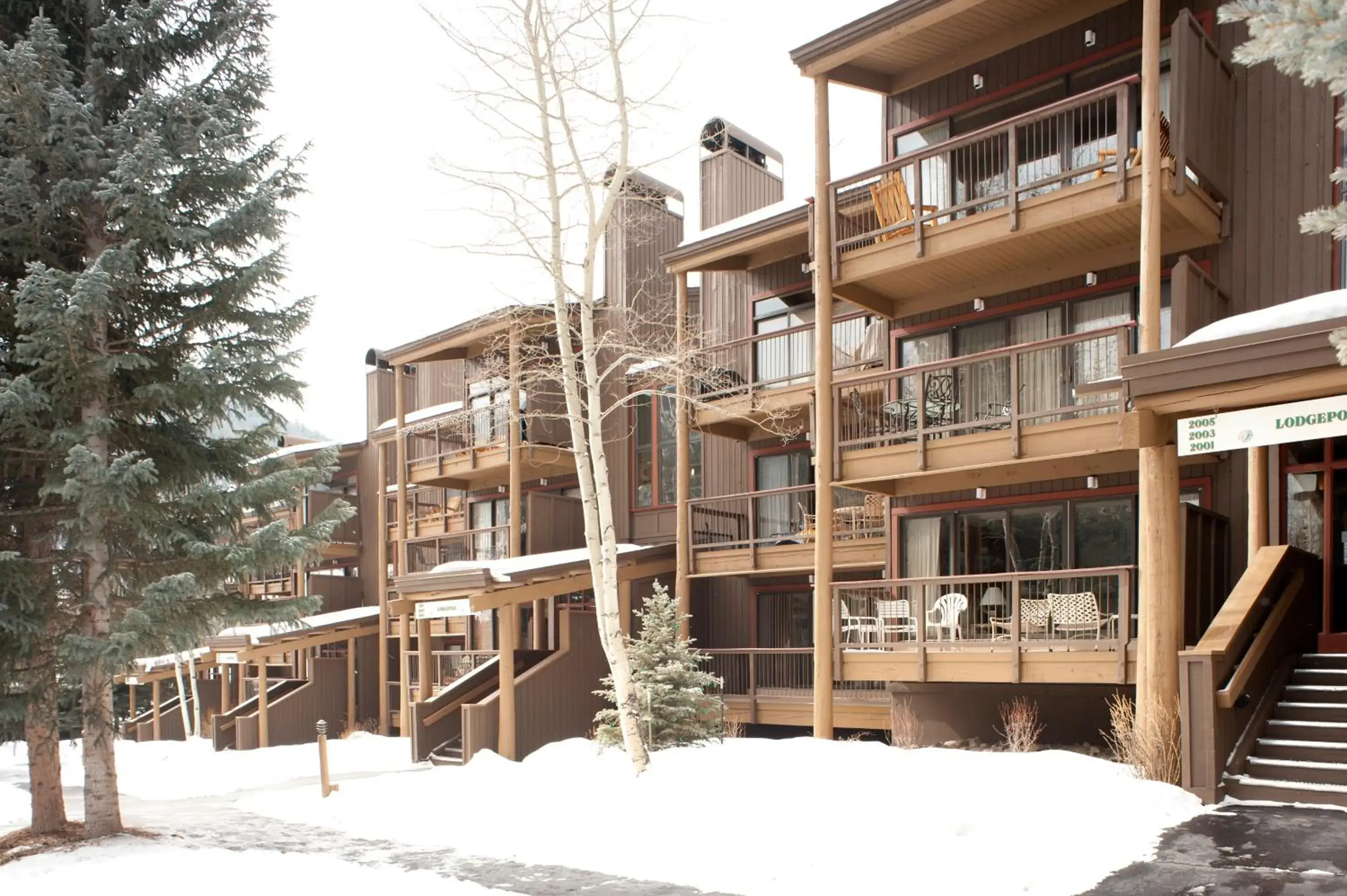 Property building, Winter in Evergreen Condominiums by Keystone Resort