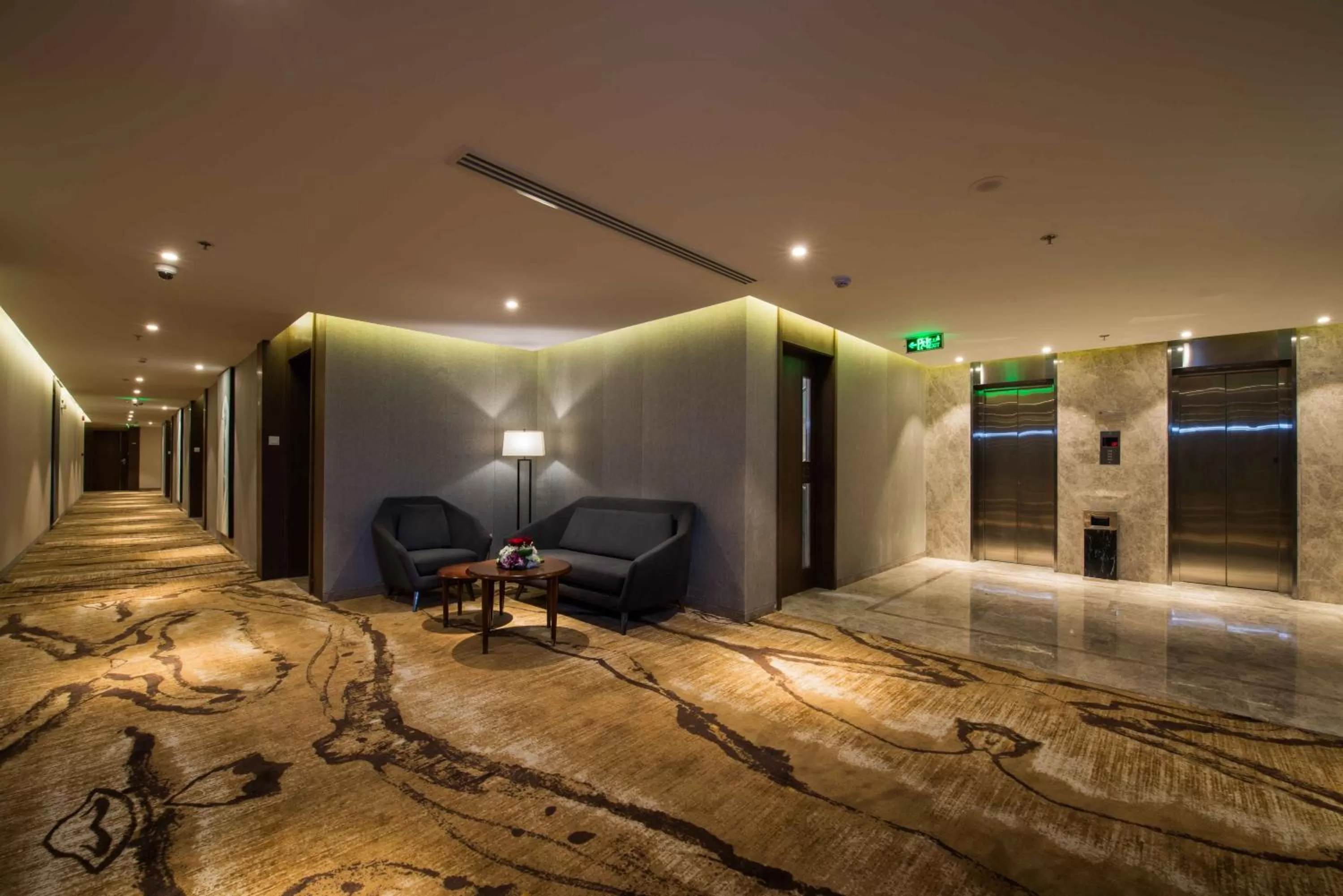 Seating area in Aber Al Sahafa