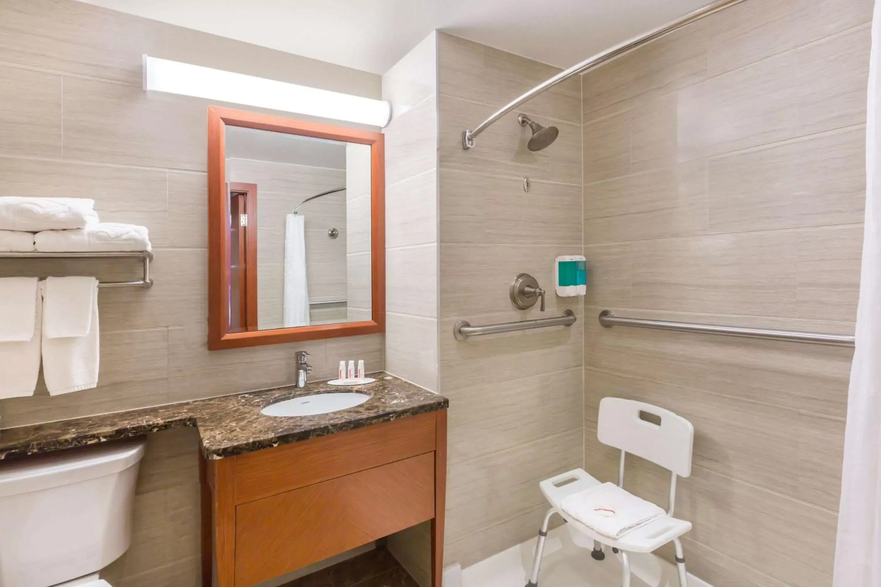 Bathroom in Ramada by Wyndham Flushing Queens