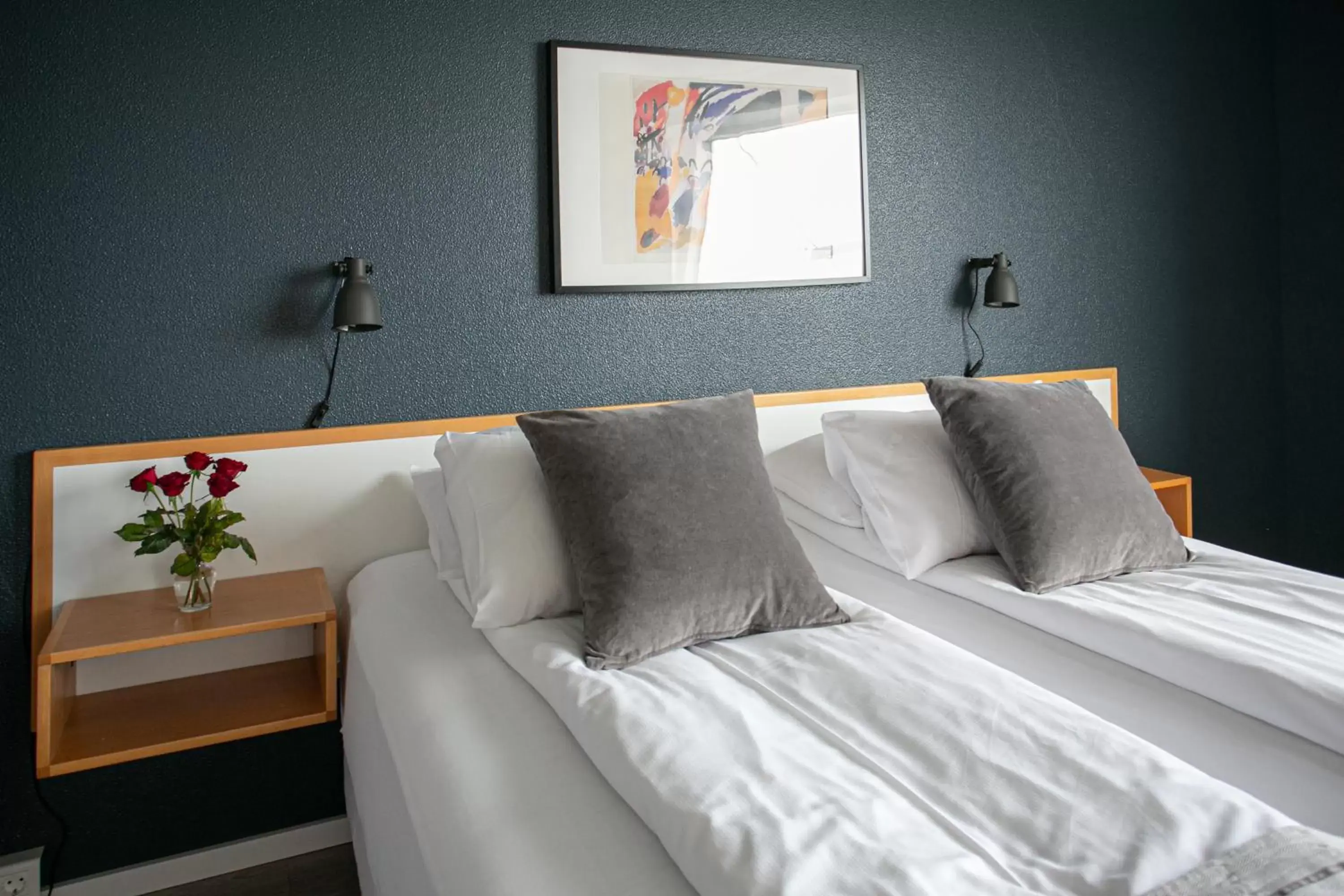Bedroom, Bed in Hotel Norðurland