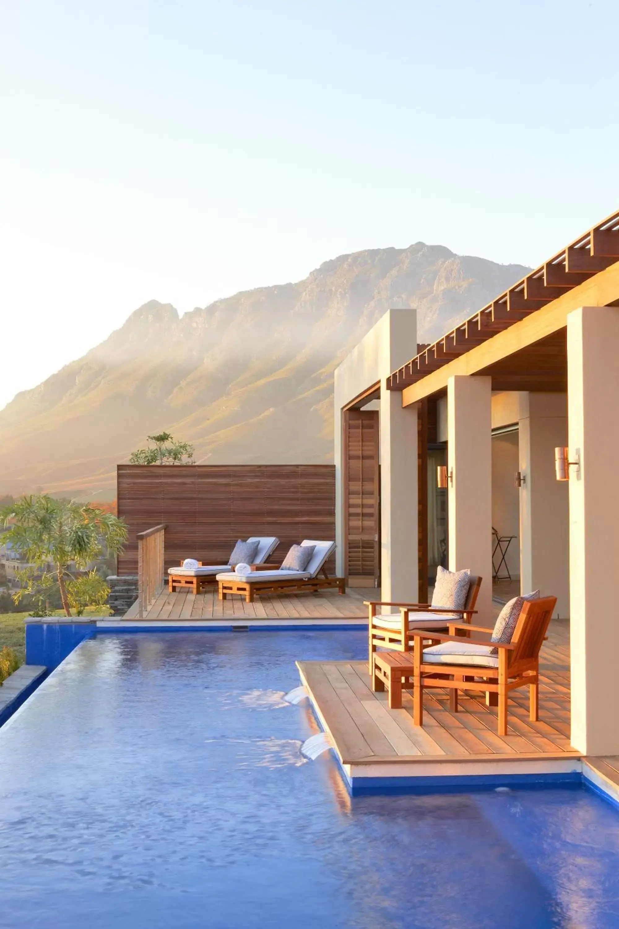 Patio, Swimming Pool in Delaire Graff Lodges and Spa