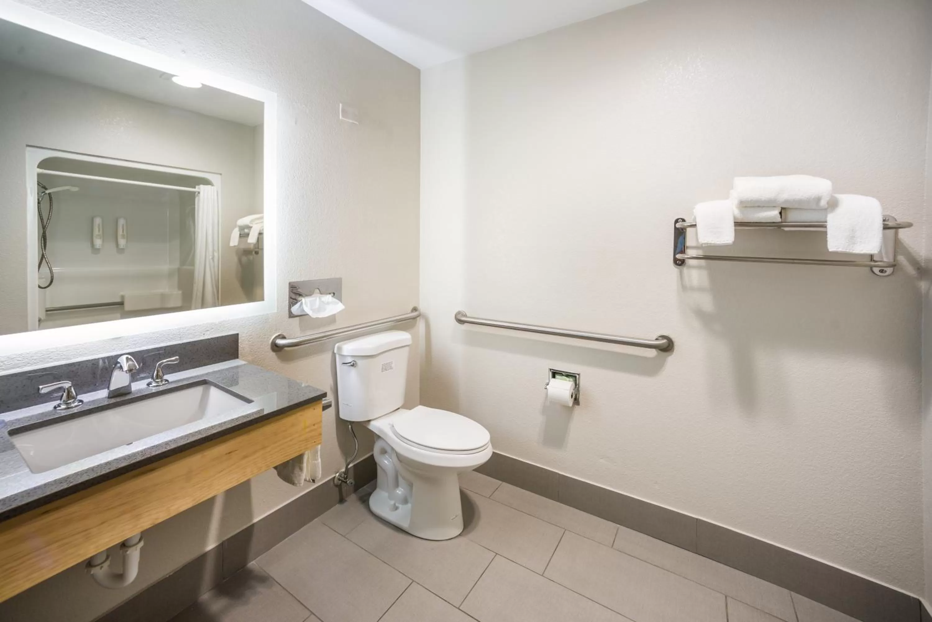 Queen Accessible Room with Roll-In Shower, Non-Smoking in AmericInn by Wyndham Green Bay Near Stadium
