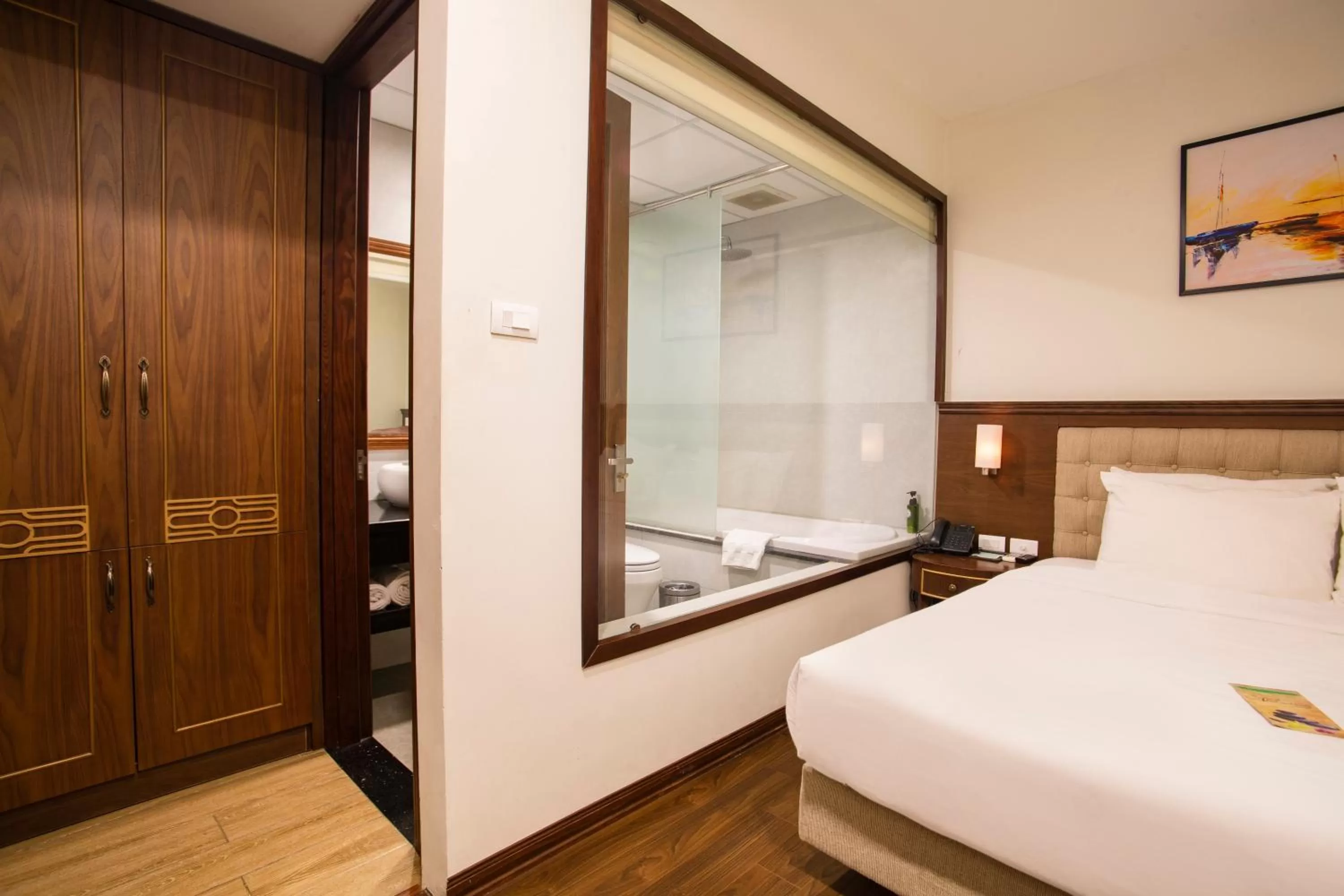 Bathroom, Bed in Western Hanoi Boutique Hotel