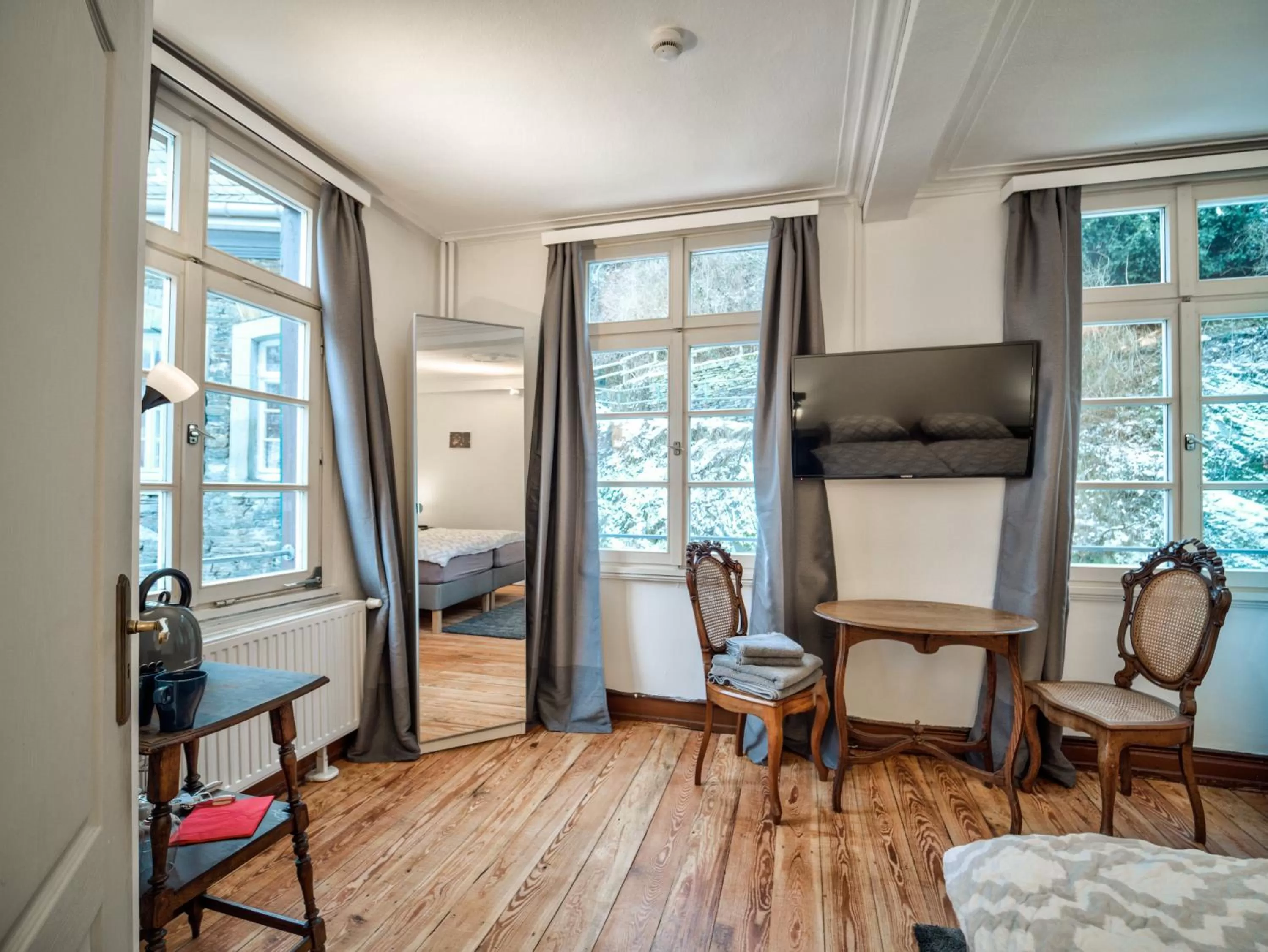Dining area, Bed in Haus Stehlings