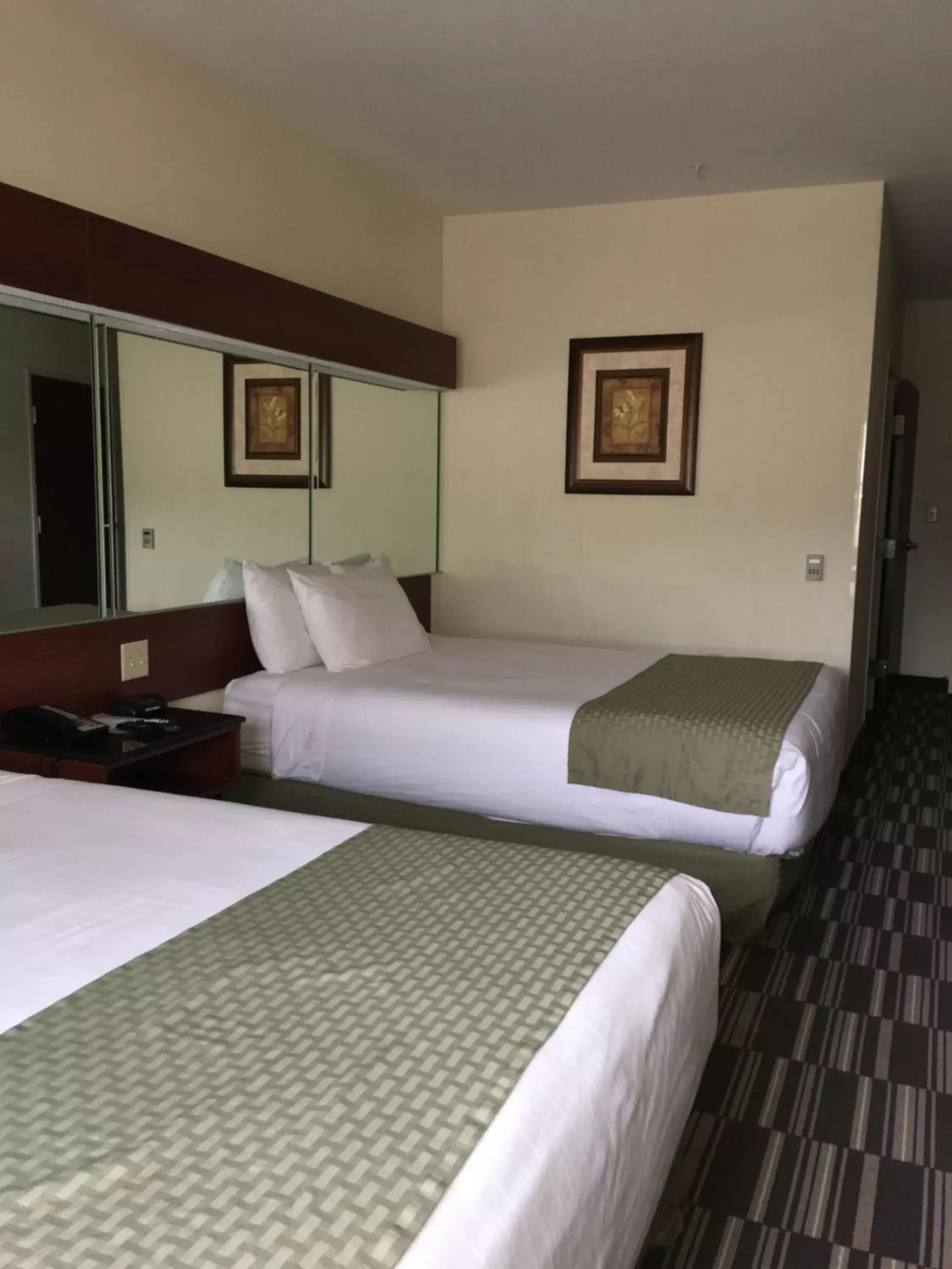 Bed in Microtel Inn & Suites by Wyndham Indianapolis Airport