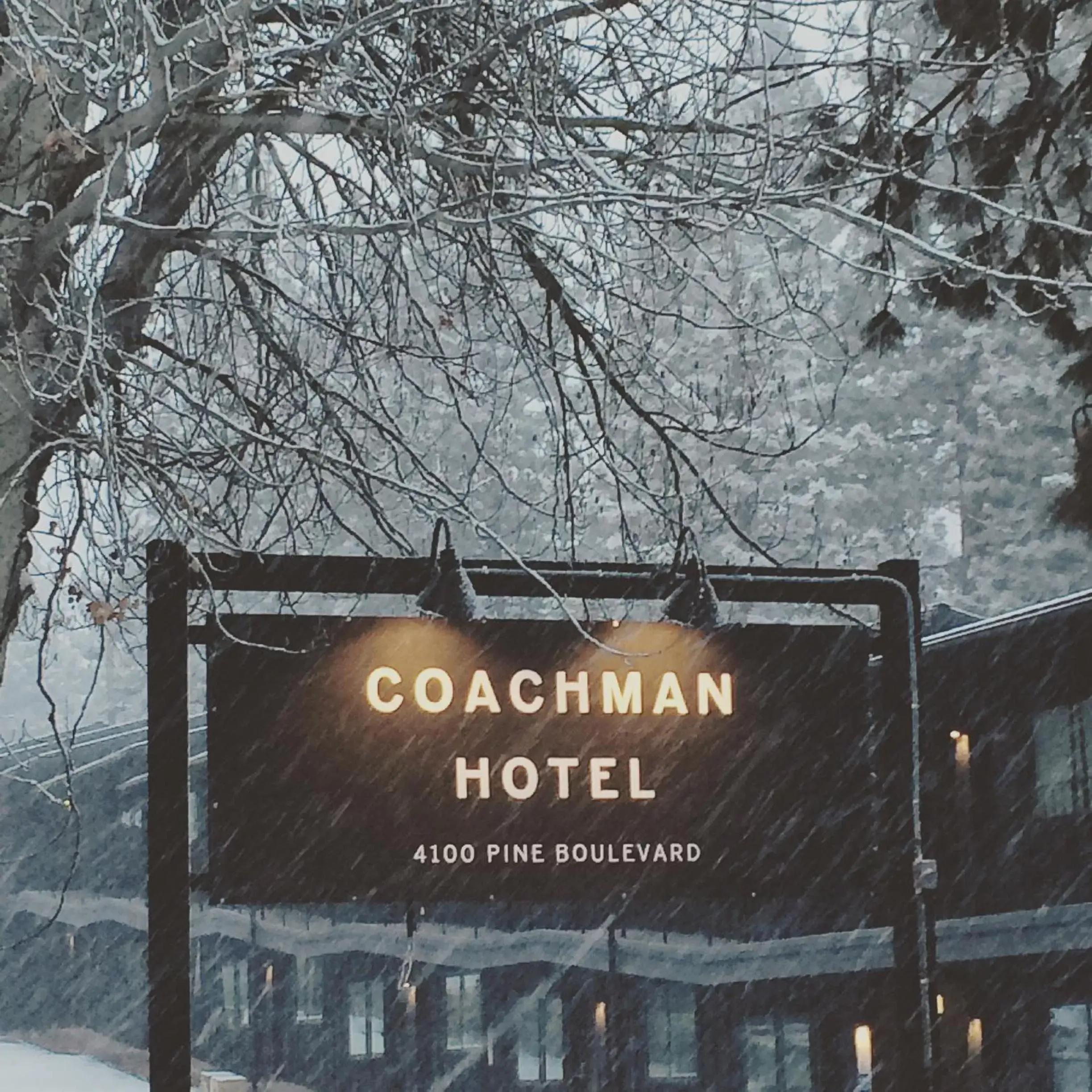 Facade/entrance, Winter in The Coachman Hotel