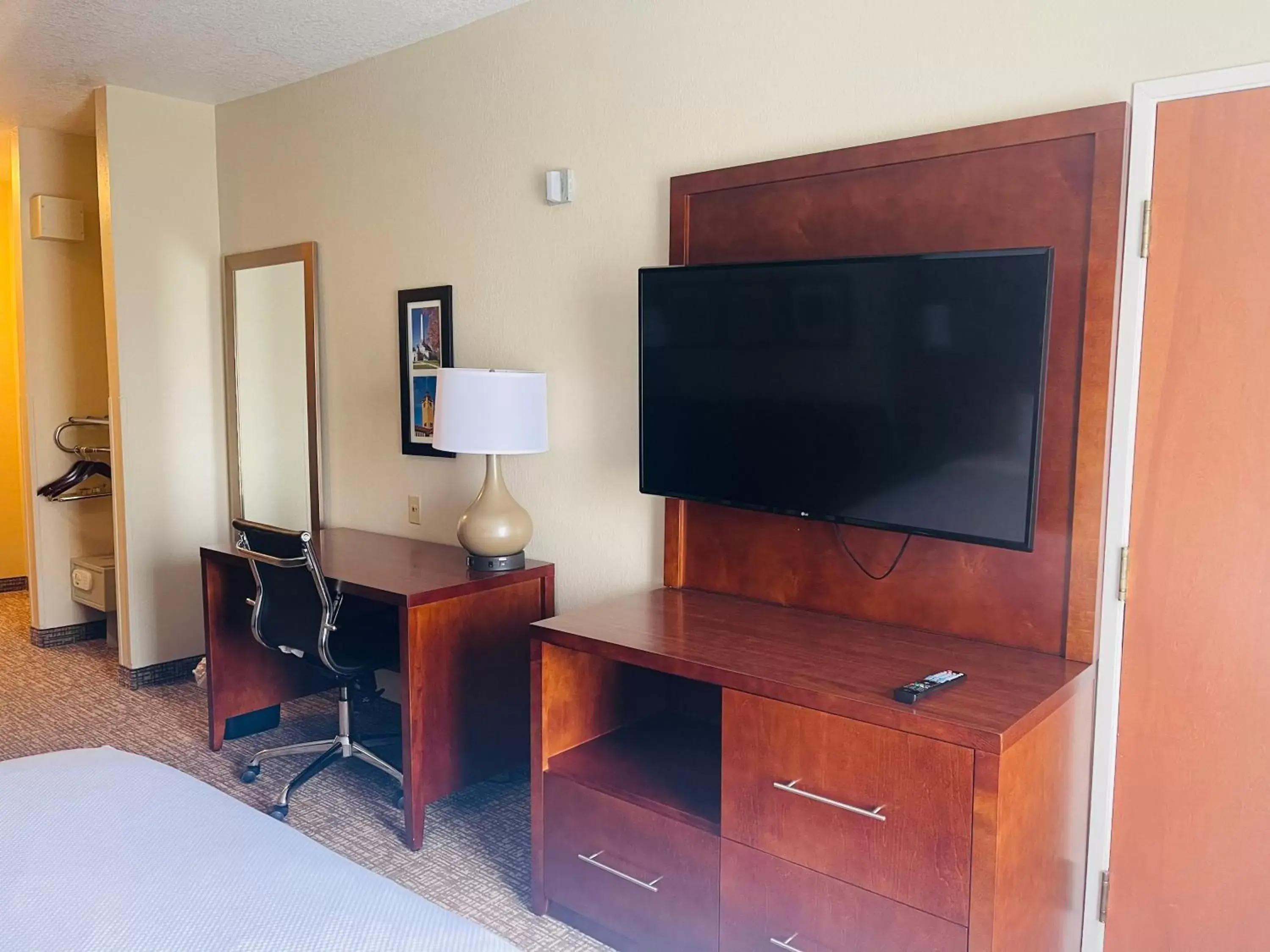 Bed, TV/Entertainment Center in Comfort Inn & Suites Decatur-Forsyth