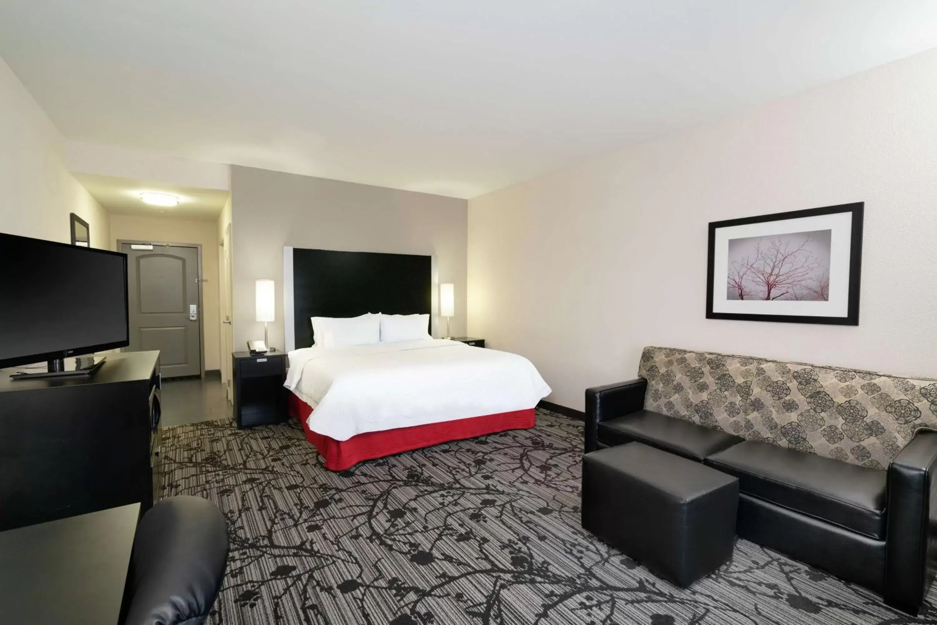 Bedroom, TV/Entertainment Center in Hampton Inn and Suites Roanoke Airport/Valley View Mall