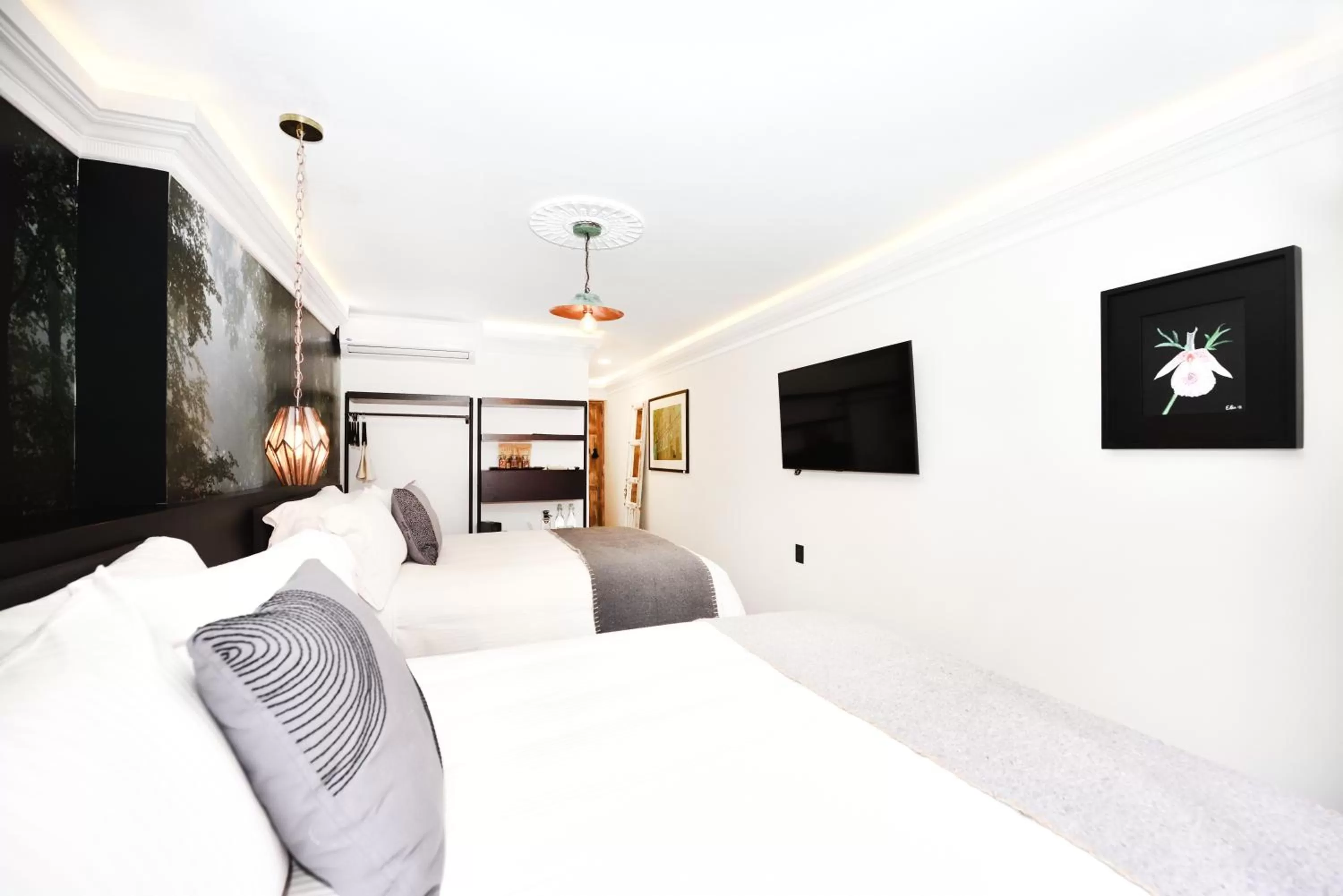 Bed in Orchid House Mexico City