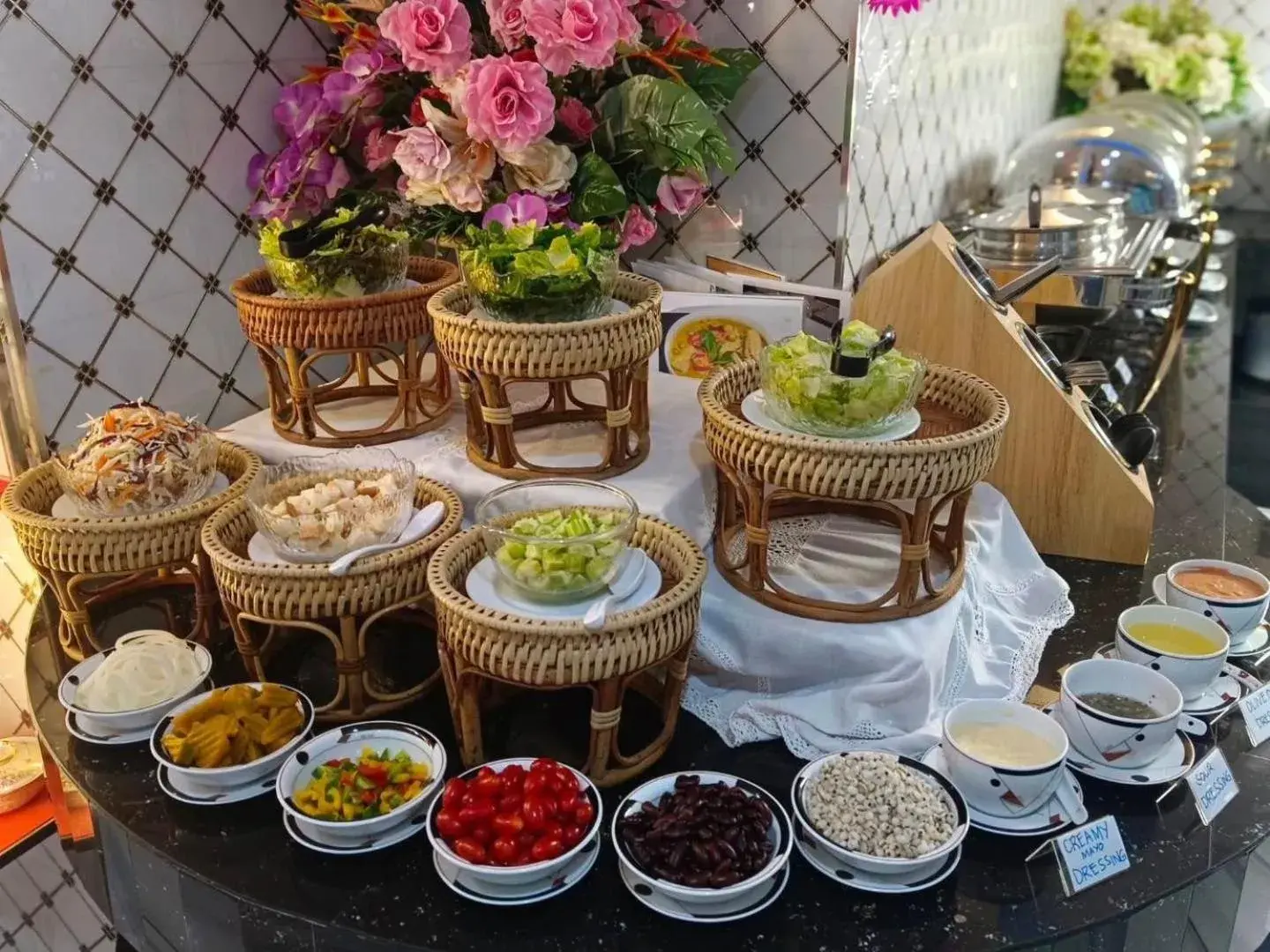 Buffet breakfast in Top High Airport Link Hotel, Bangkok