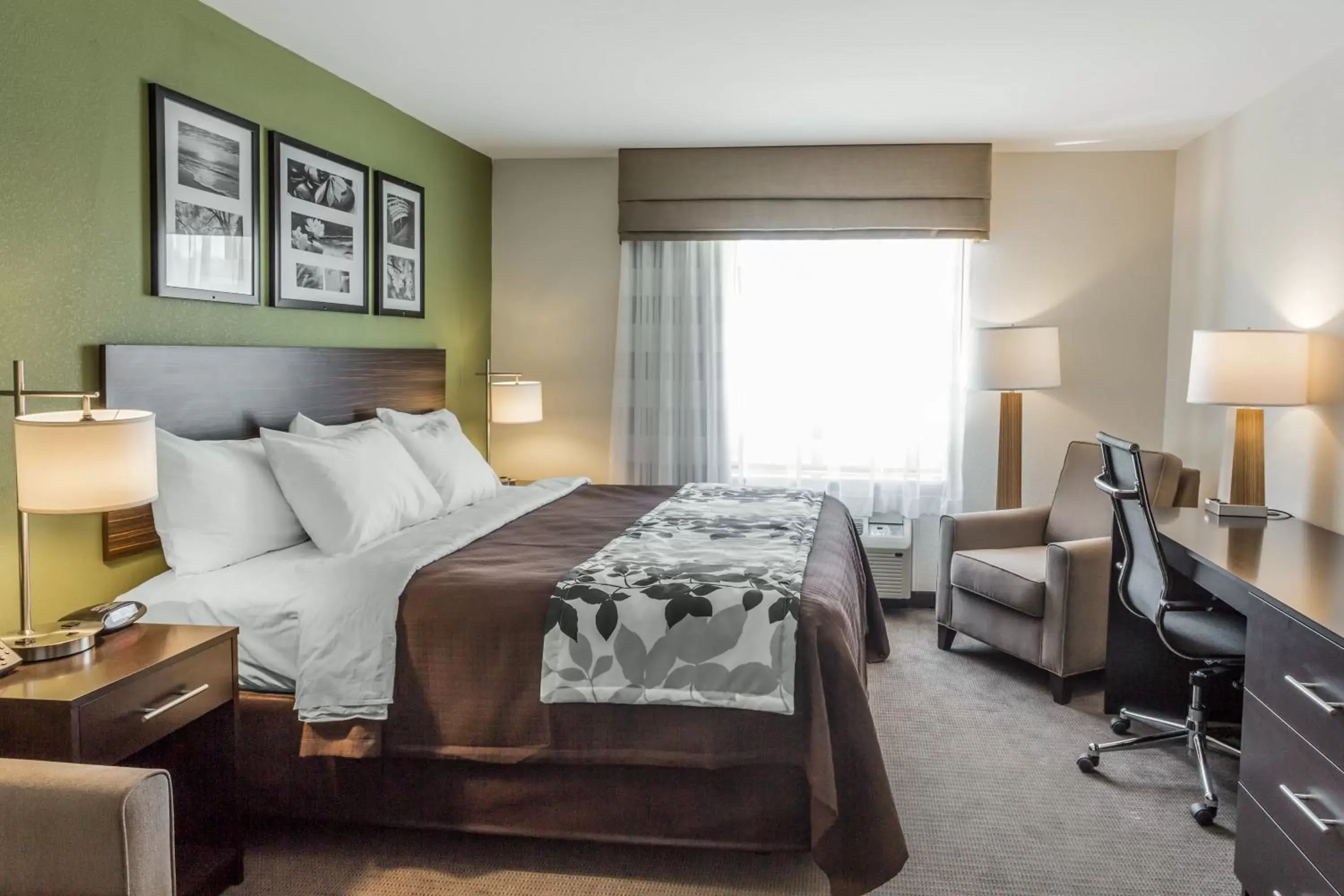 TV and multimedia, Bed in Sleep Inn & Suites Dayton