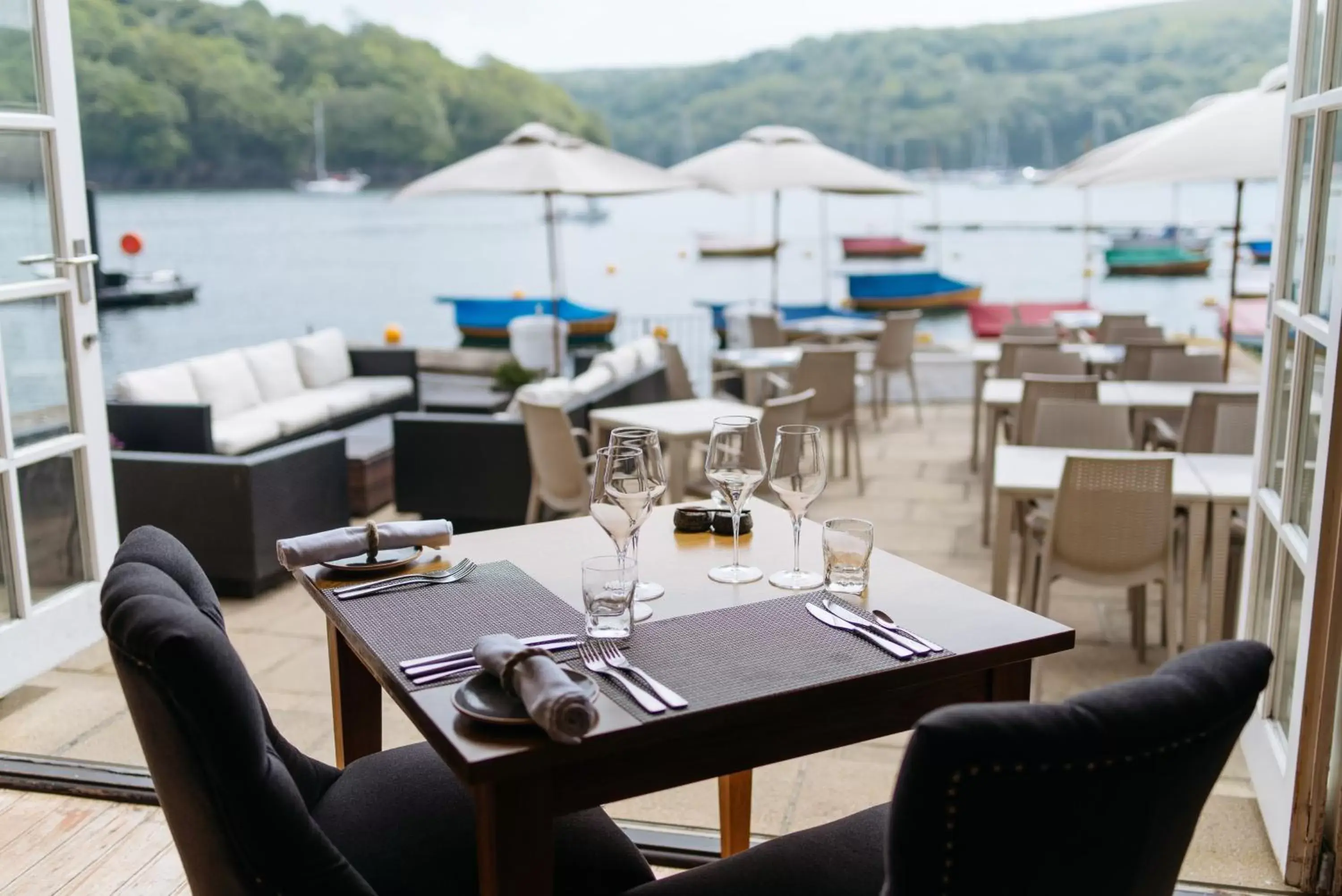 Patio, Restaurant/Places to Eat in The Old Quay House Hotel