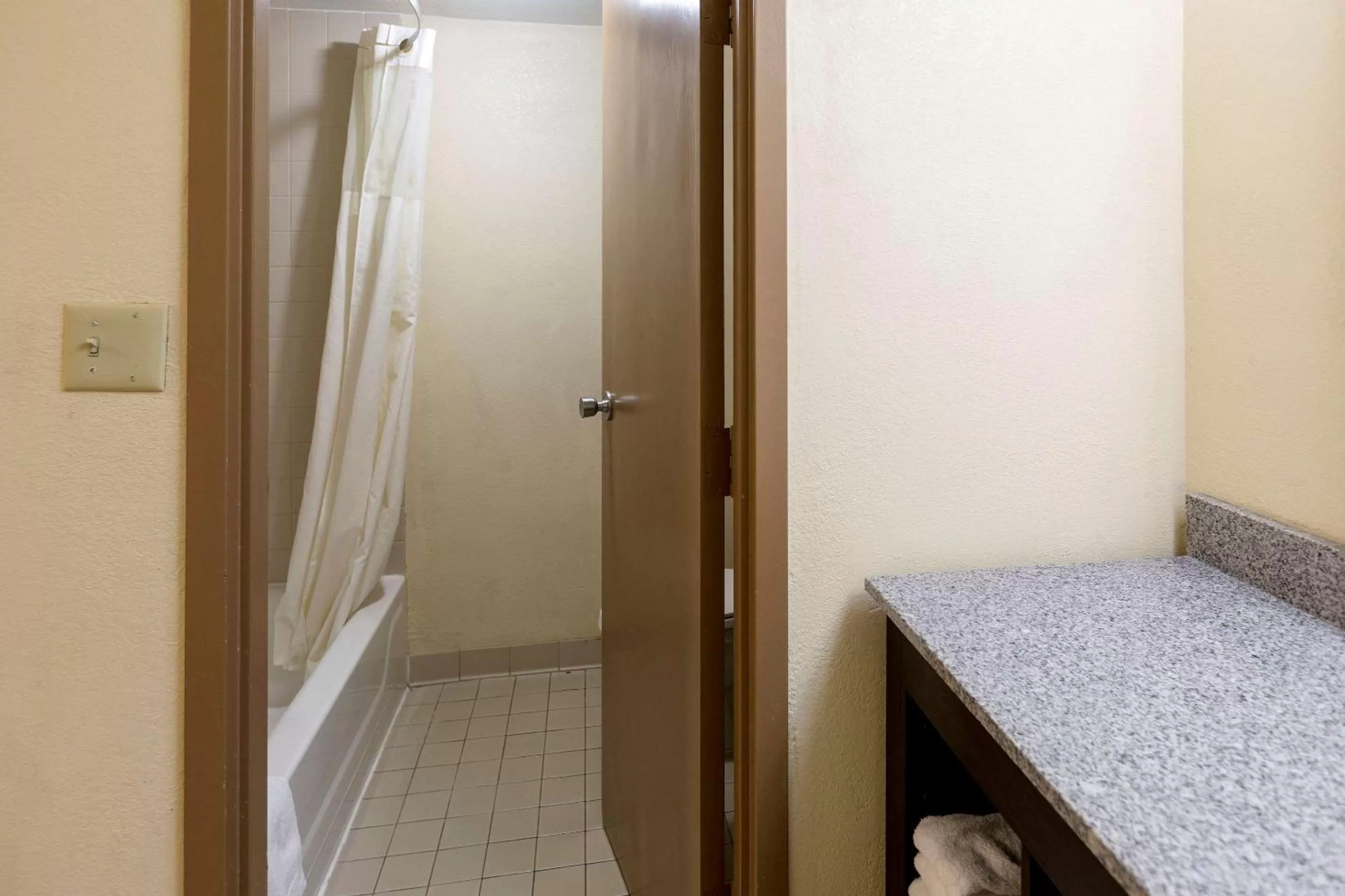 Bathroom, Bed in Clarion Hotel Detroit Metro Airport