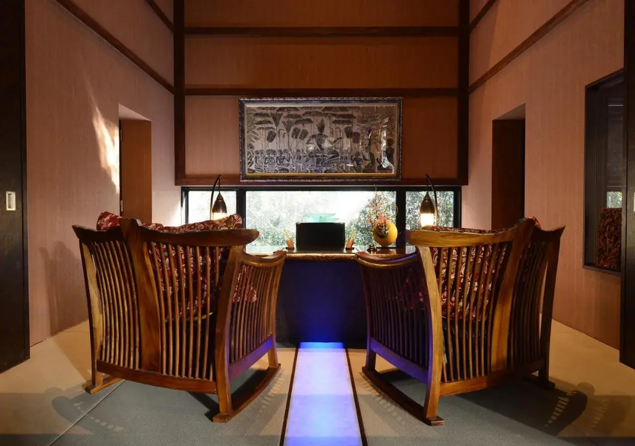 Lobby or reception, Seating Area in Balinese onsen ryokan Hakone Airu