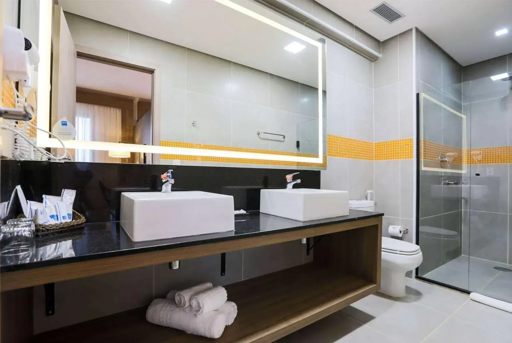 TV and multimedia, Bathroom in TRYP By Wyndham Ribeirão Preto