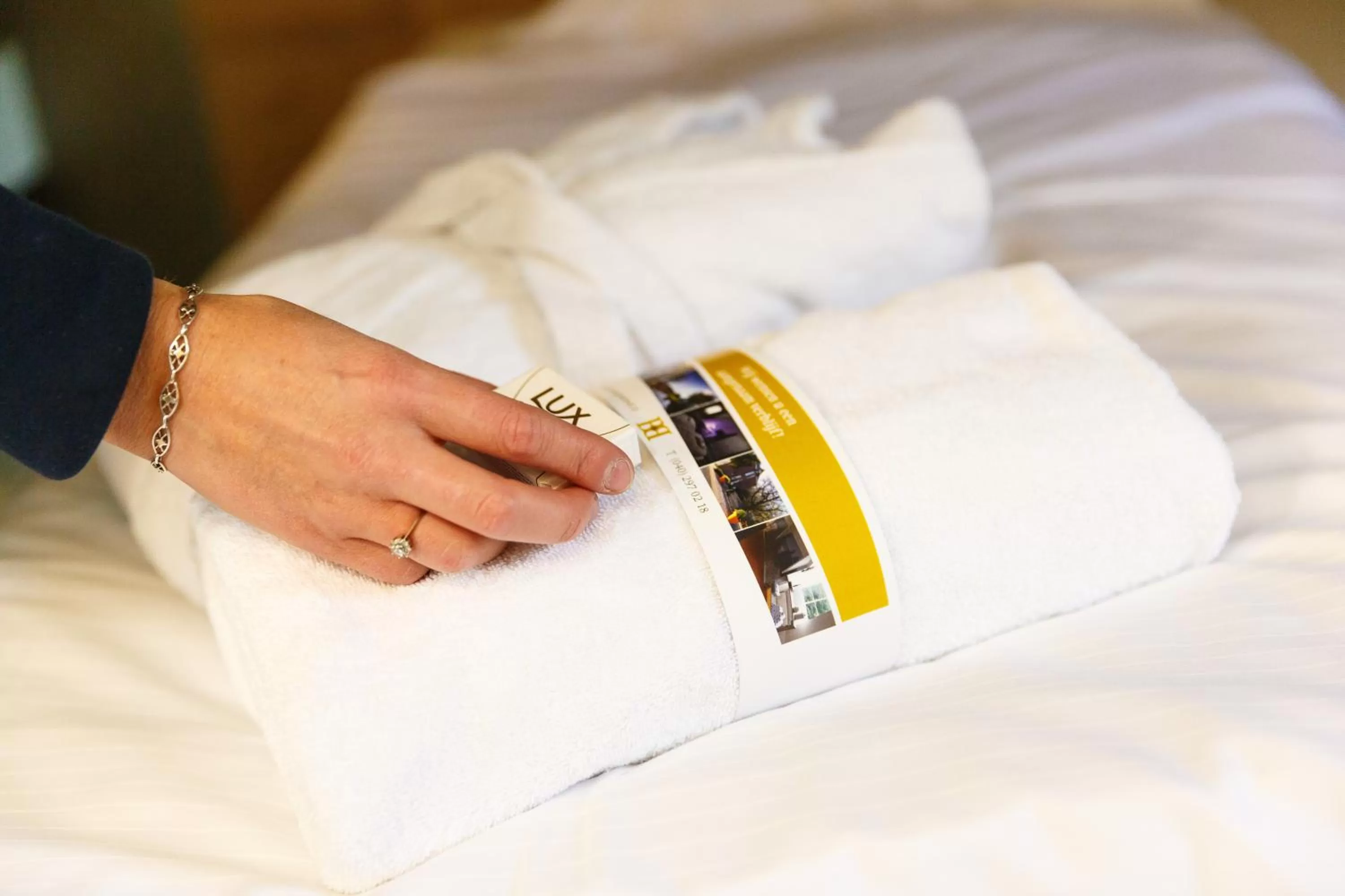 towels, Bed in B&B Landgoed De Grote Beek