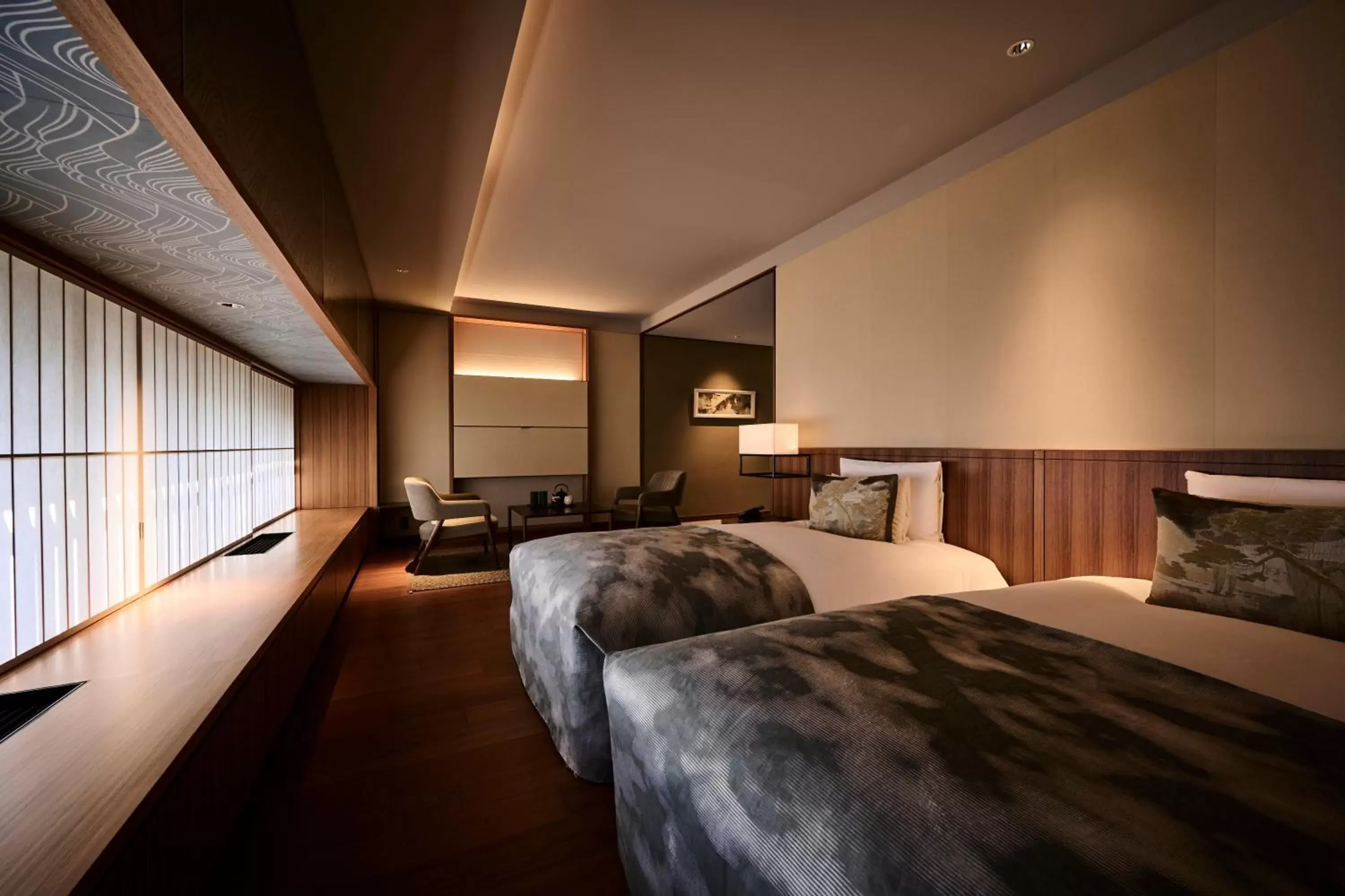 Photo of the whole room, Bed in THE HIRAMATSU KYOTO