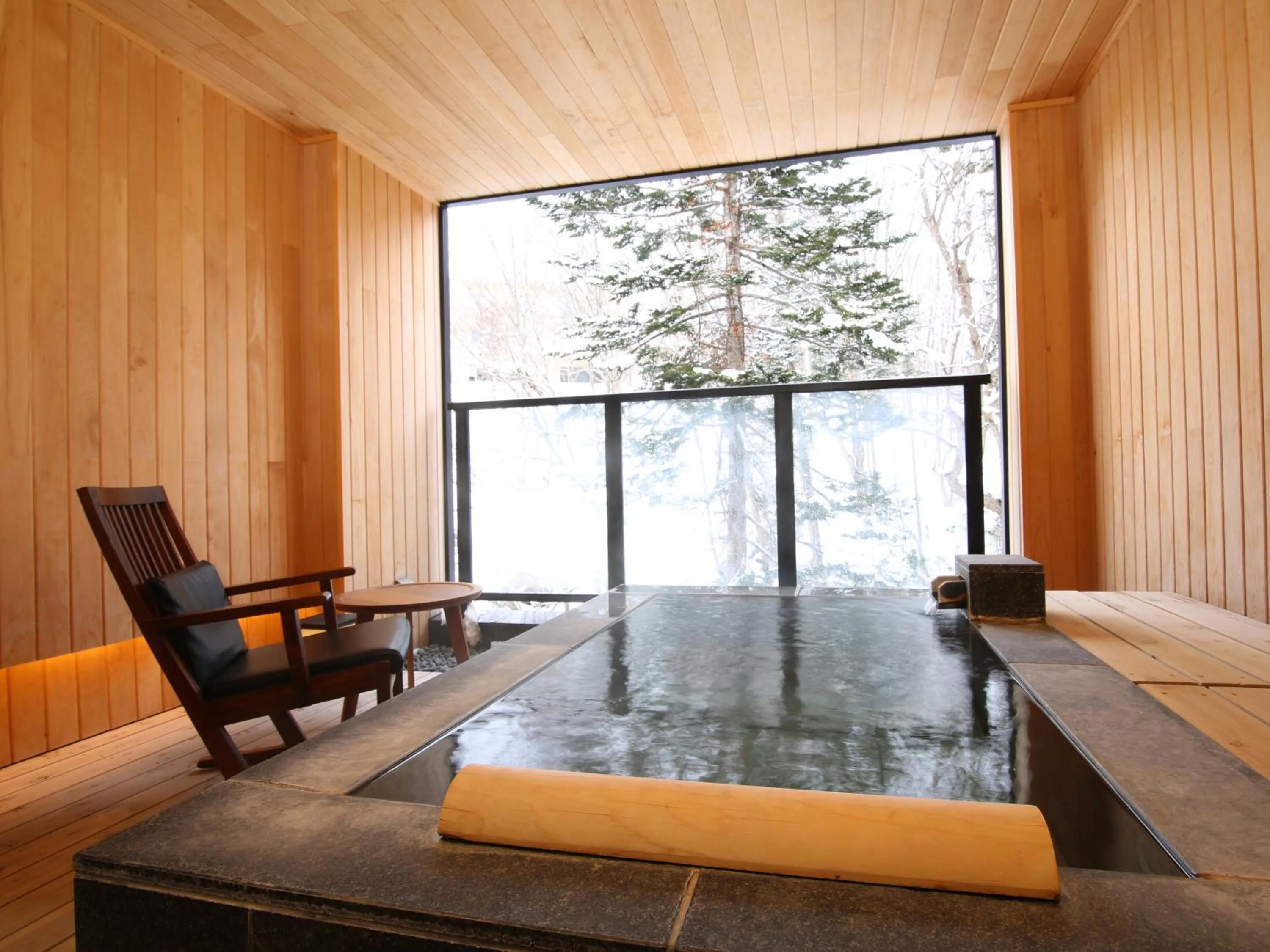 Hot Spring Bath in Niseko Konbu Onsen Tsuruga Moku-no-sho