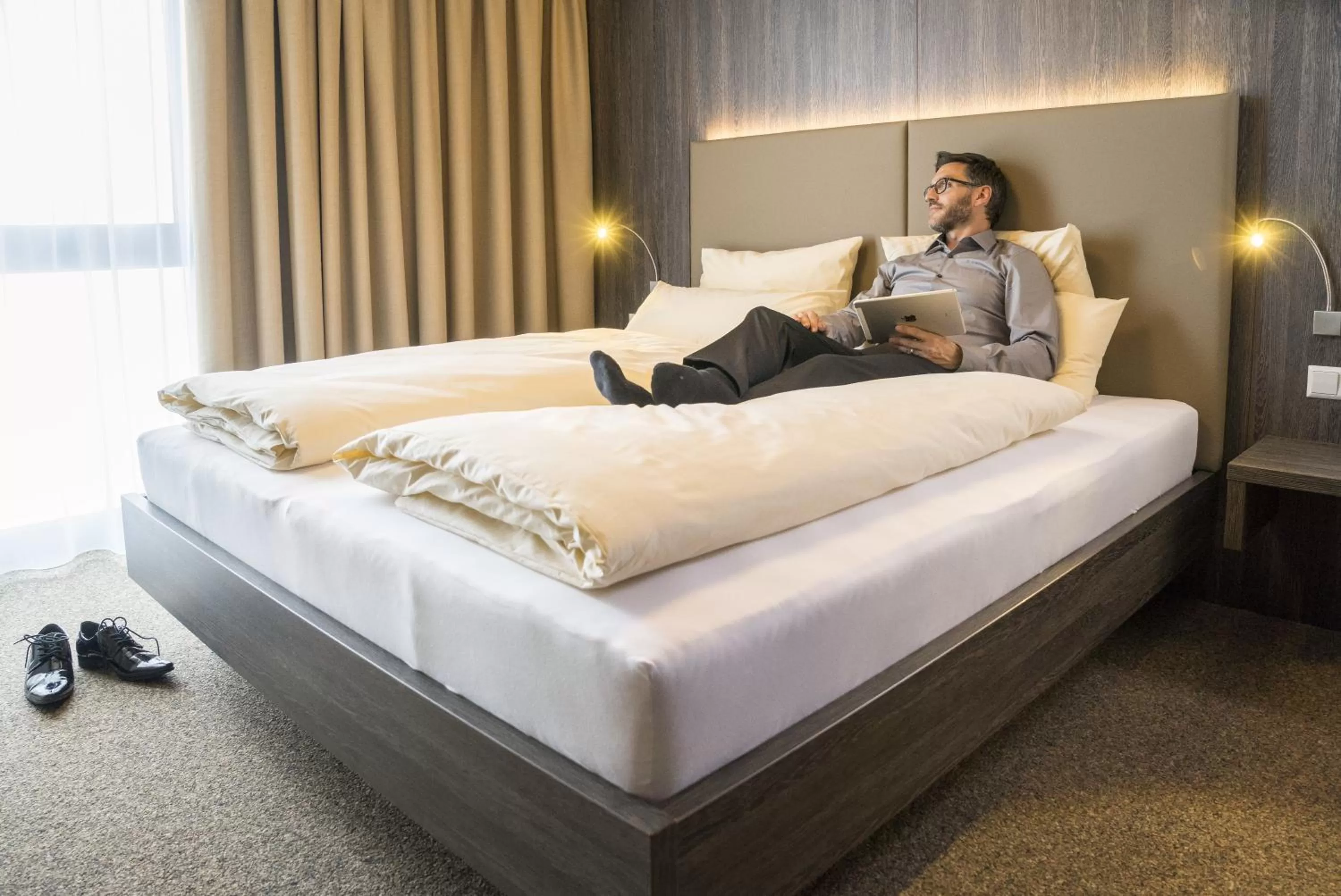 Photo of the whole room, Bed in MYHOTEL München Olching