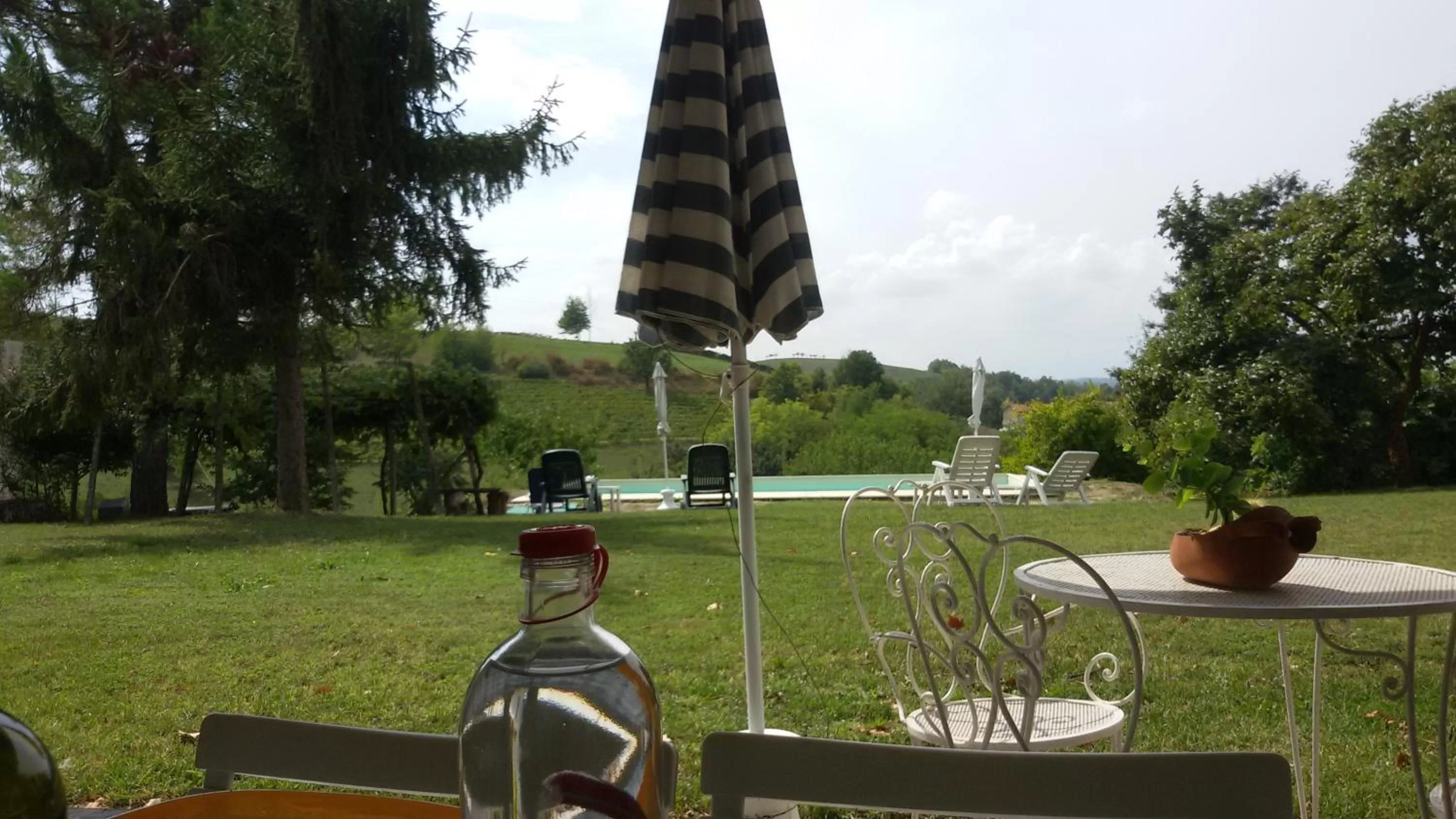 Pool view in Cascina Torello