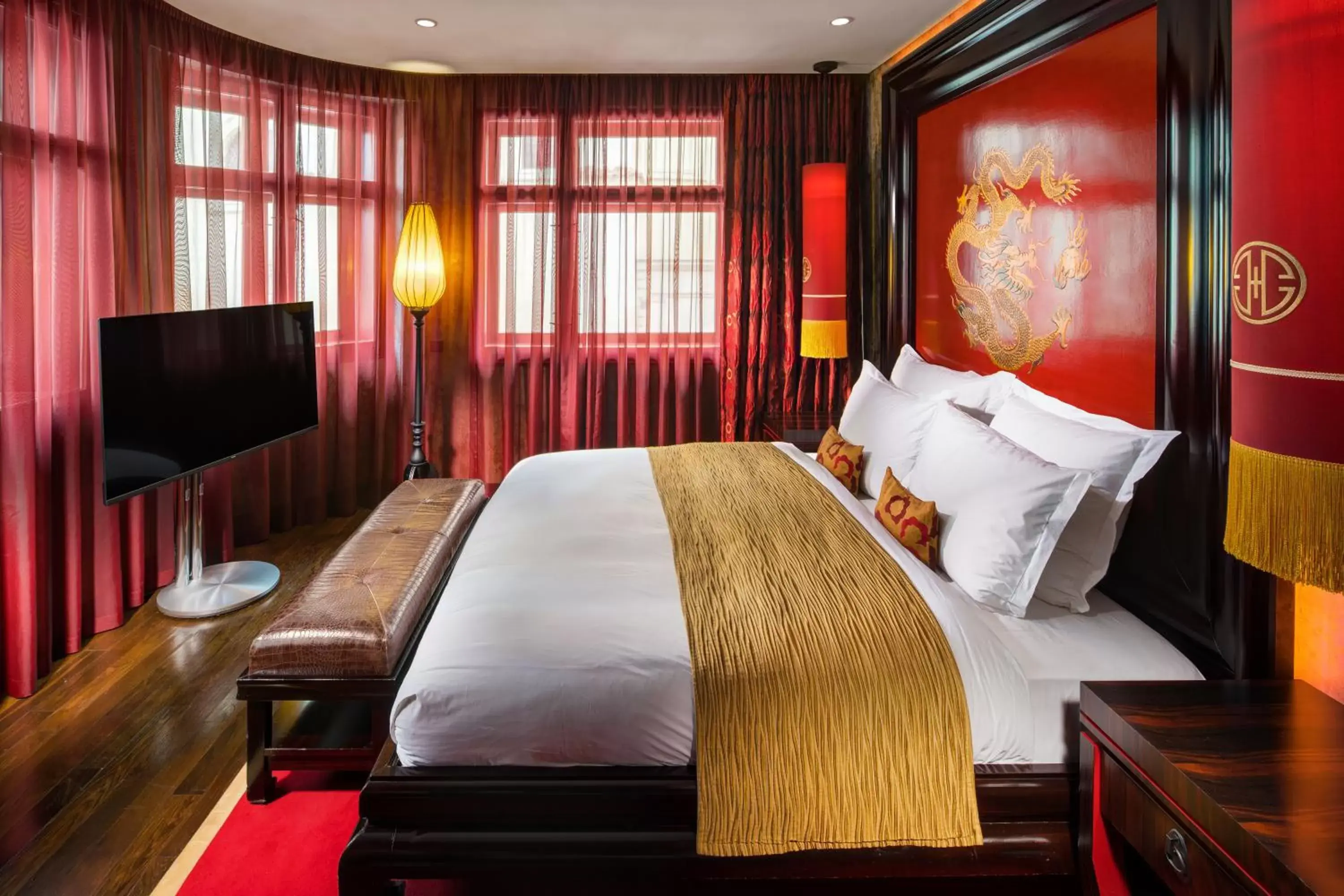 Bedroom, Bed in Buddha-Bar Hotel Prague