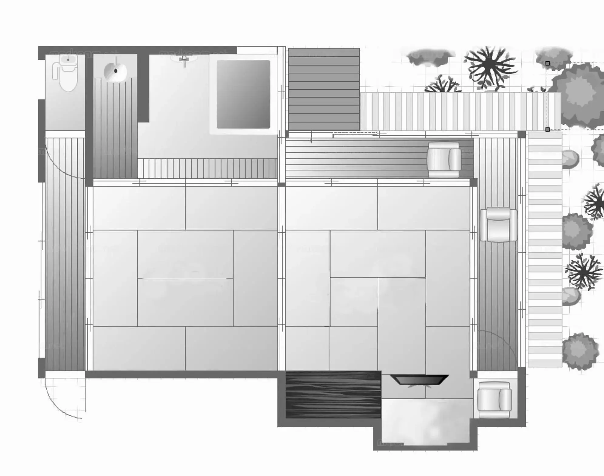 Photo of the whole room, Floor Plan in Kyoto Nanzenji Ryokan Yachiyo