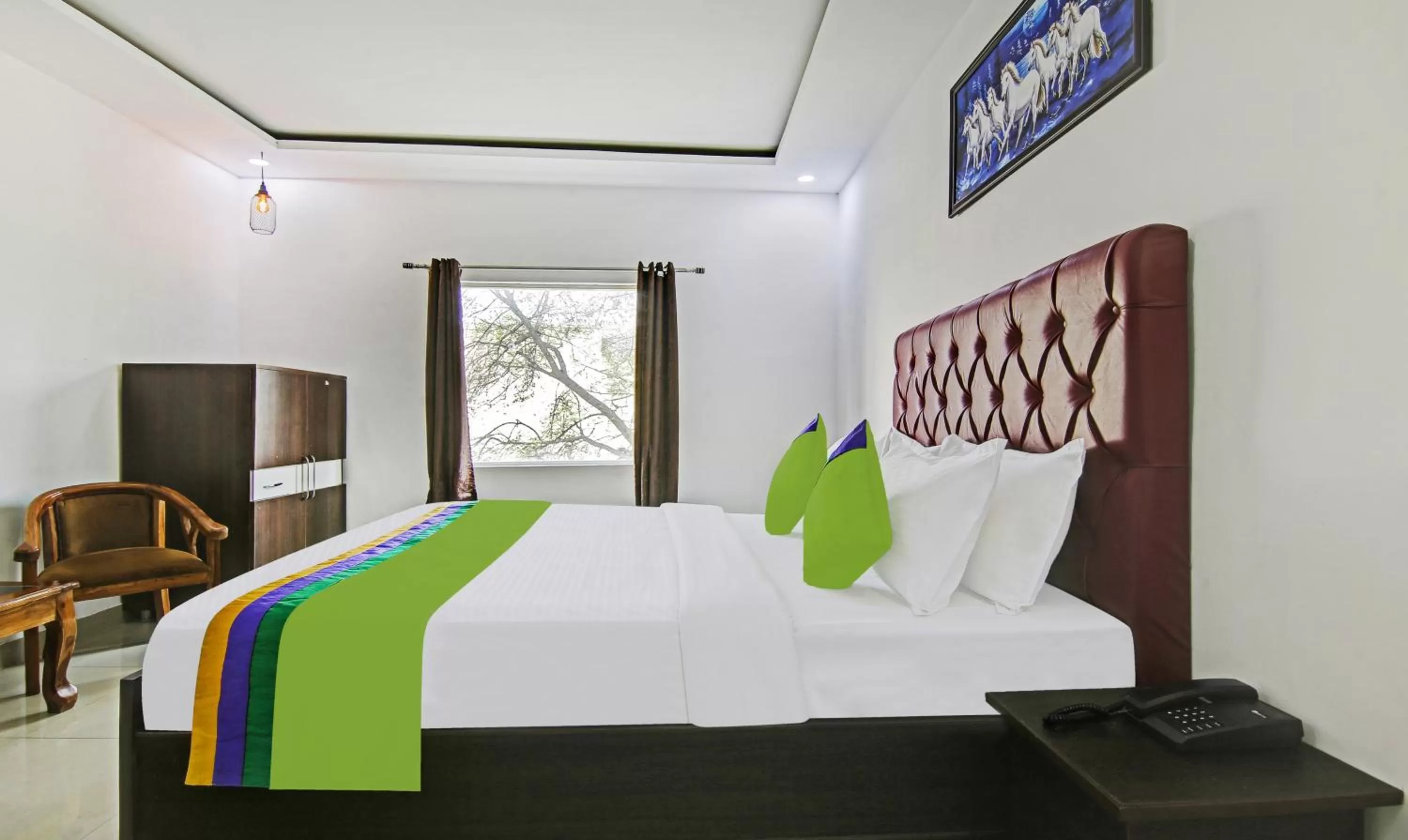 Bedroom, Bed in Treebo Trend Royal Empire