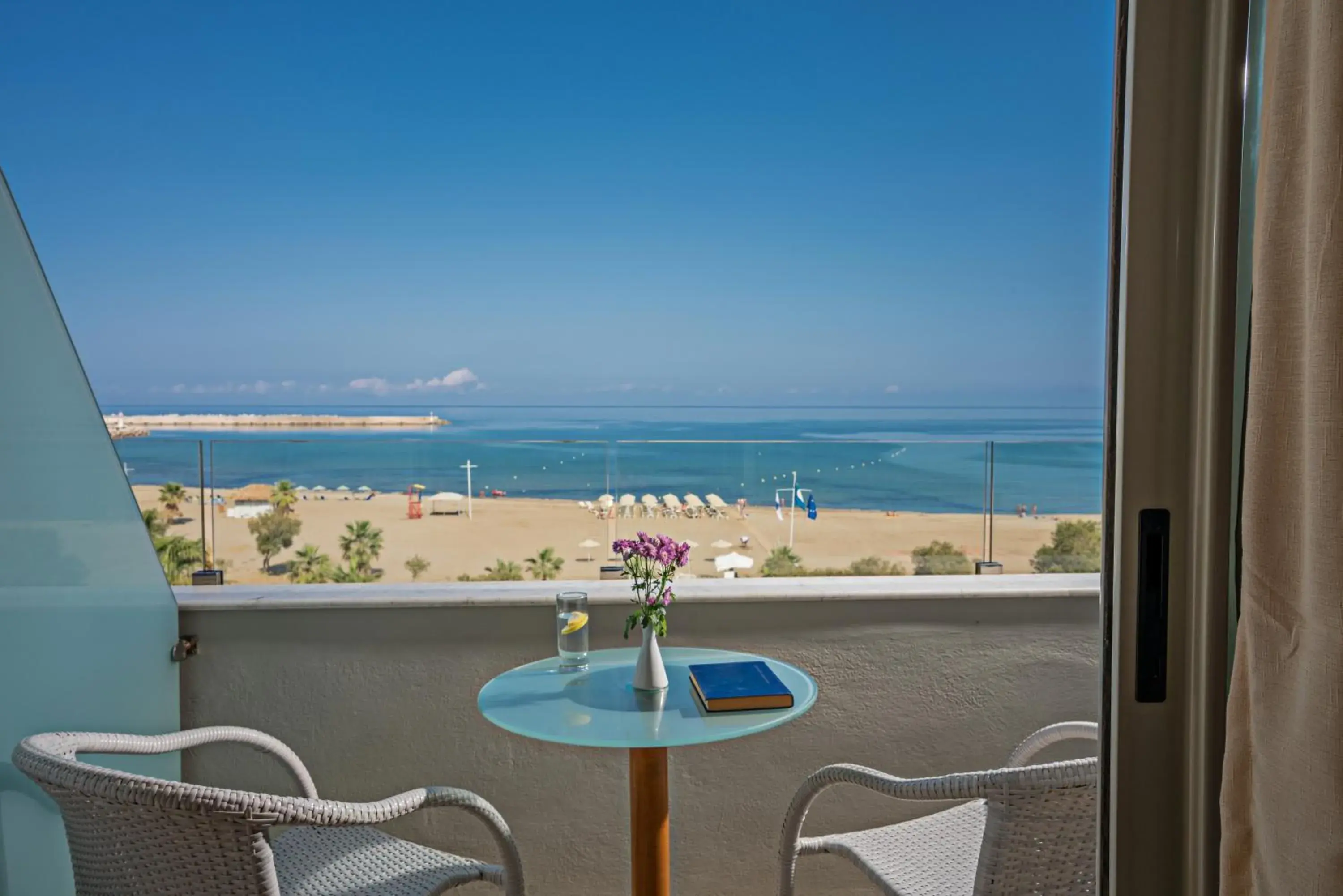View (from property/room), Balcony/Terrace in Kriti Beach Hotel