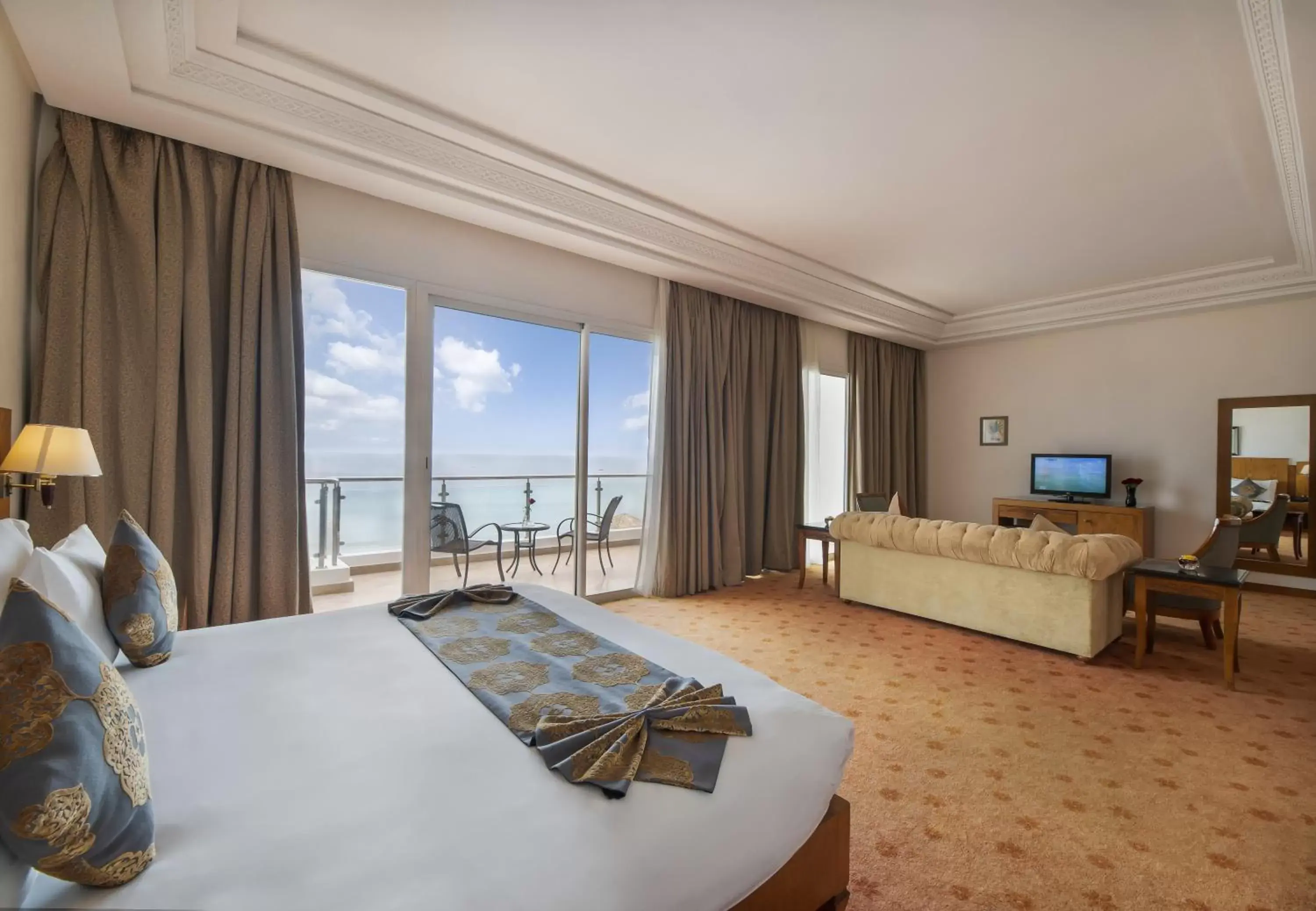 Bed in Grand Mogador Sea View & Spa