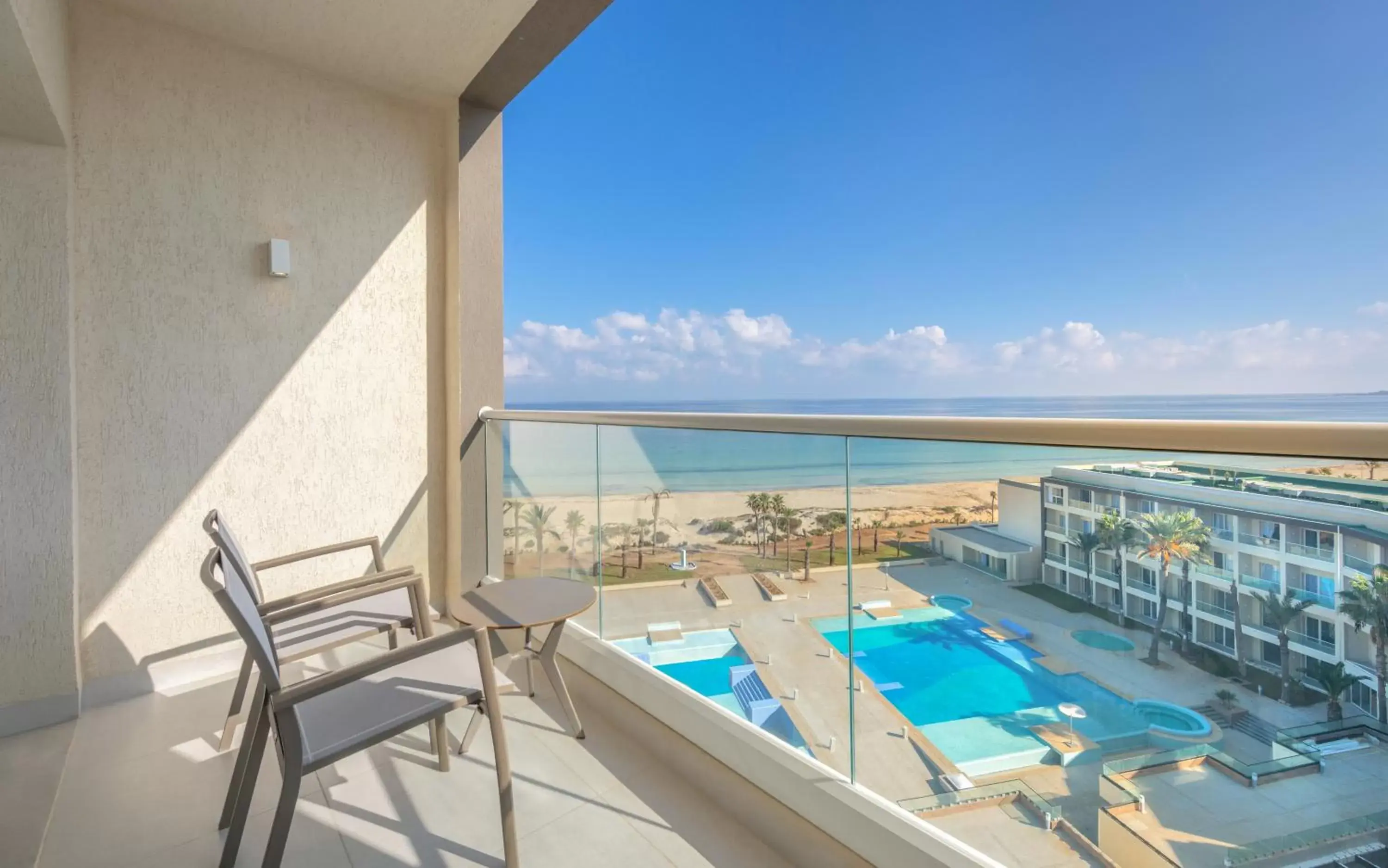 Balcony/Terrace, Pool View in Hilton Skanes Monastir Beach Resort