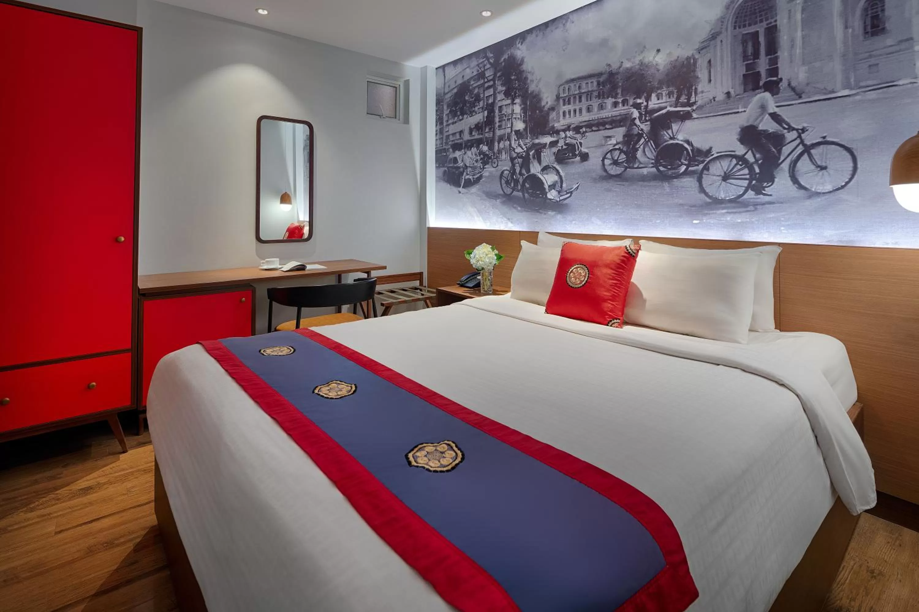 Decorative detail, Bed in Little Saigon Boutique Hotel