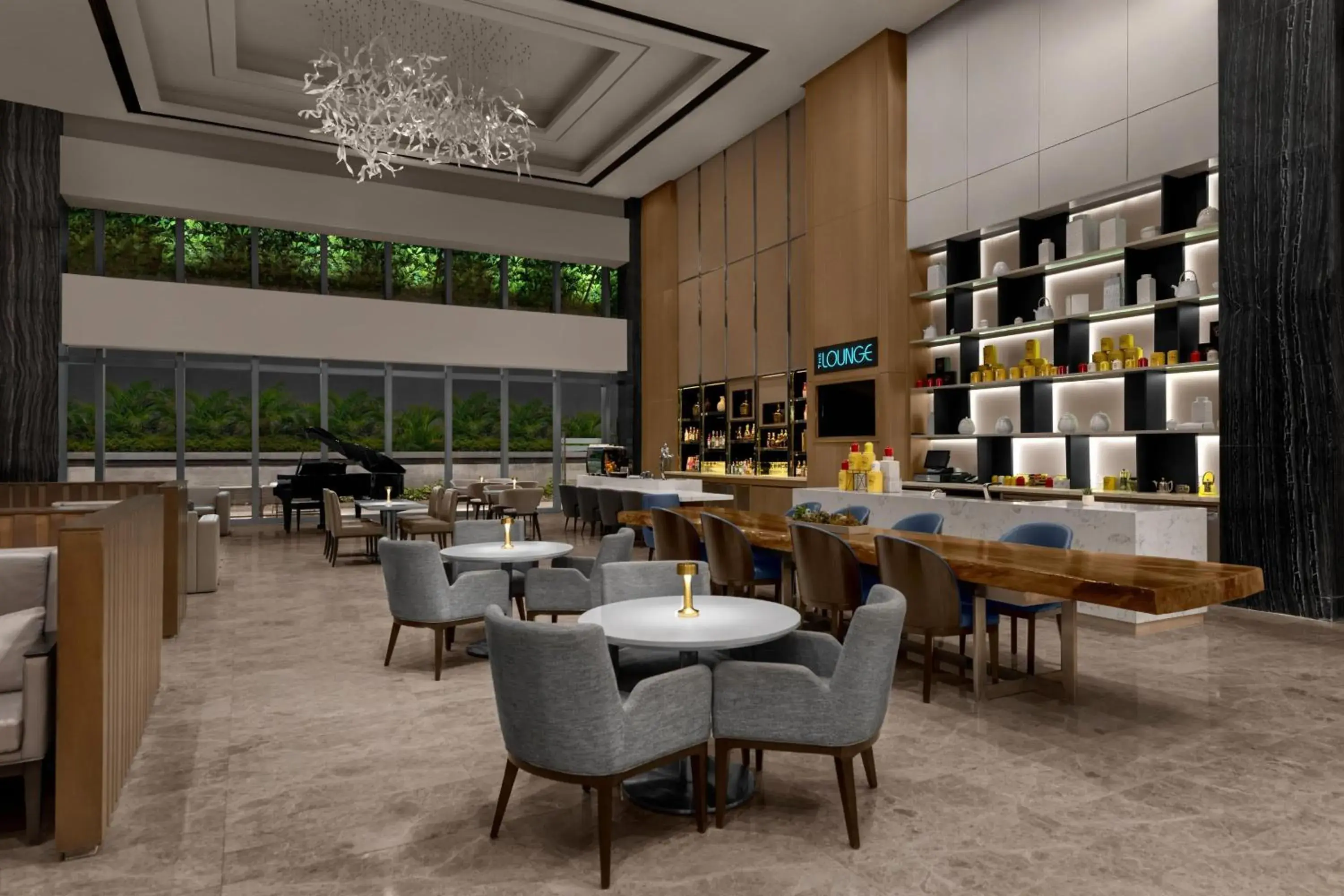 Lounge or bar, Restaurant/Places to Eat in Clark Marriott Hotel