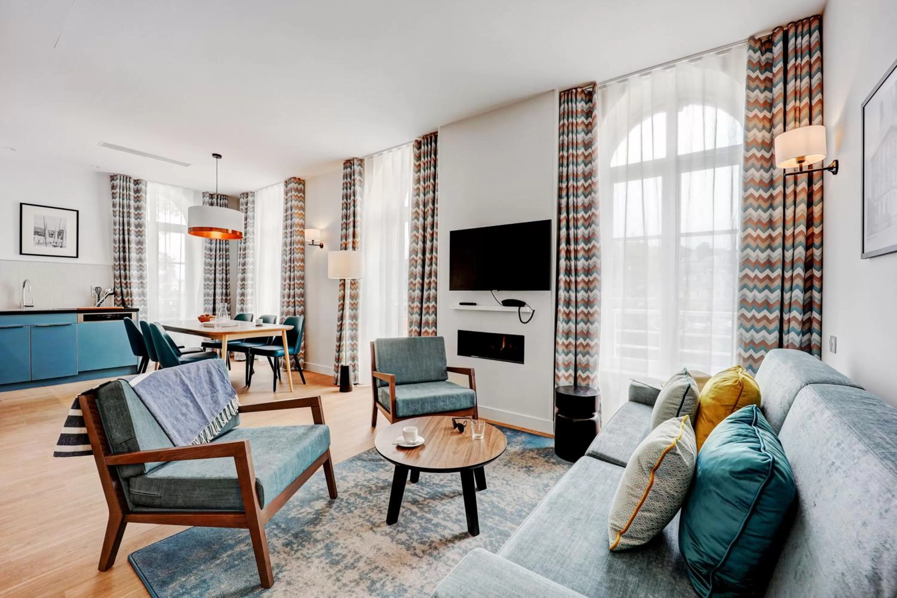 Communal lounge/ TV room in Résidence Pierre & Vacances Premium Presqu'Ile de la Touques