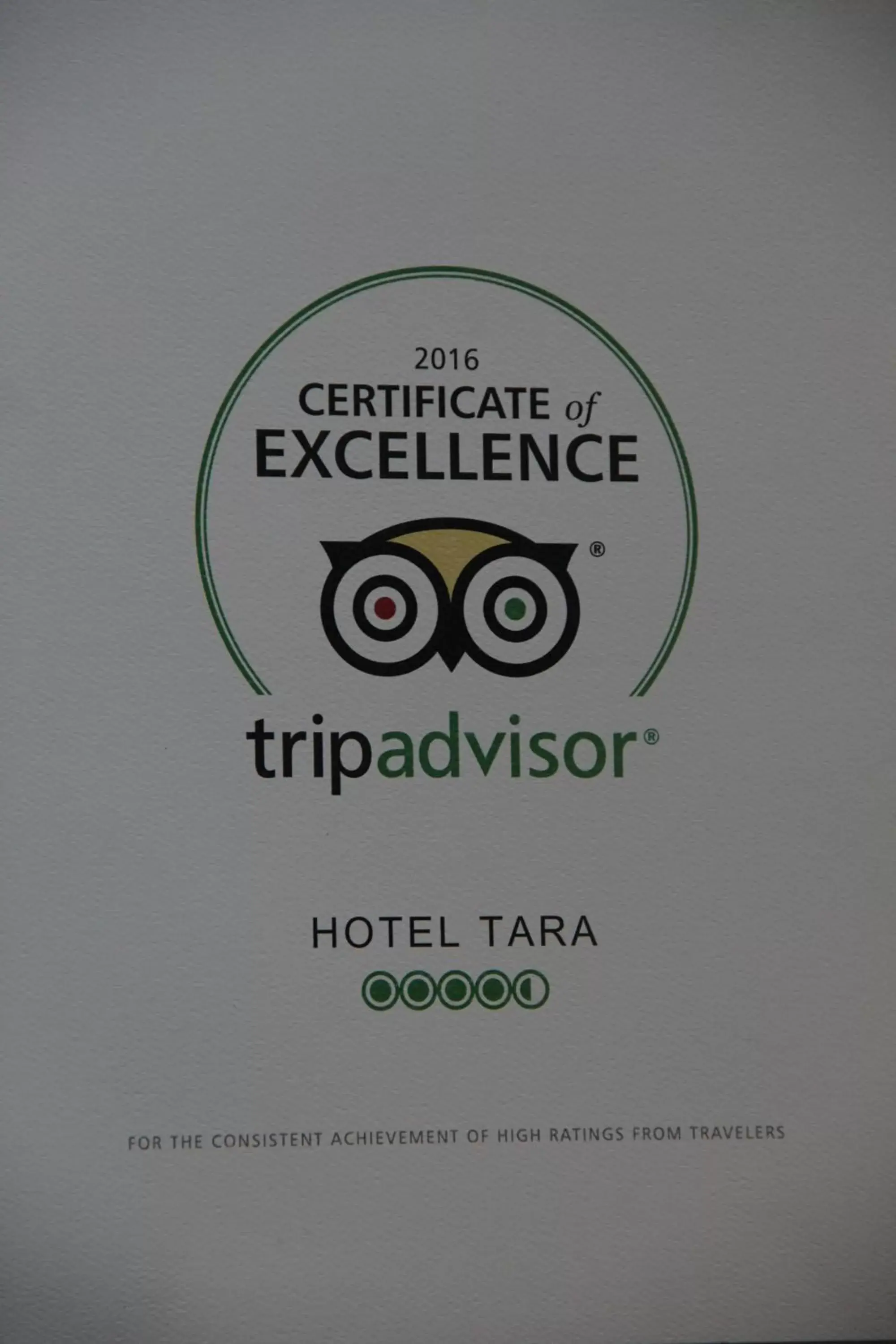 Certificate/Award in Hotel Tara