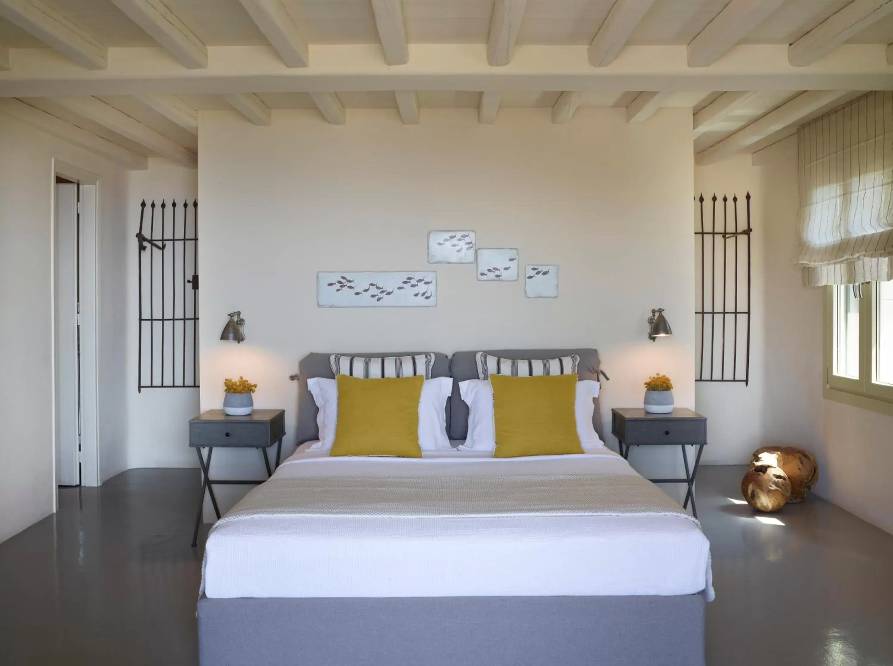 Bed in Aeolis Tinos Suites